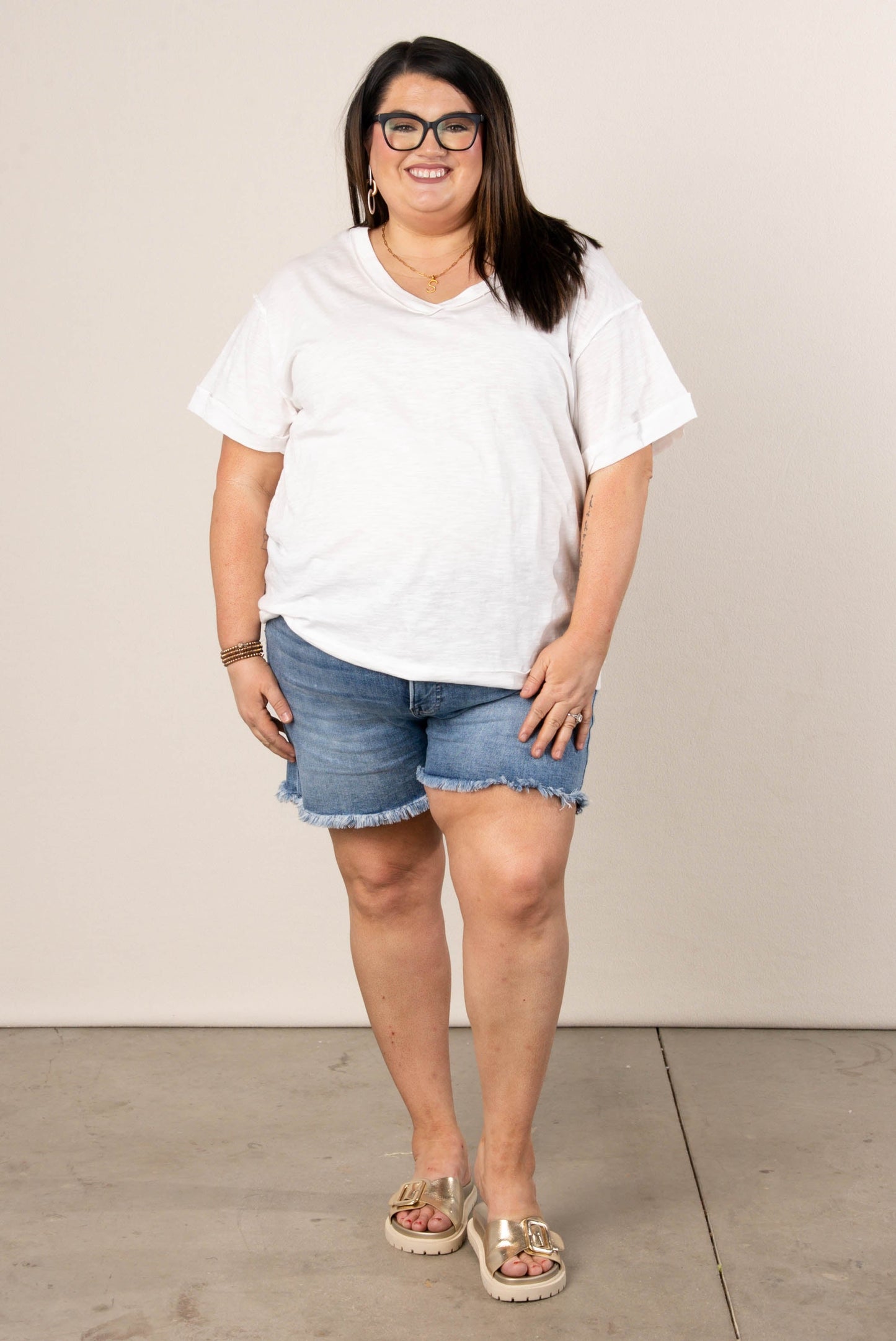 Slub Knit Exposed Seam Tee