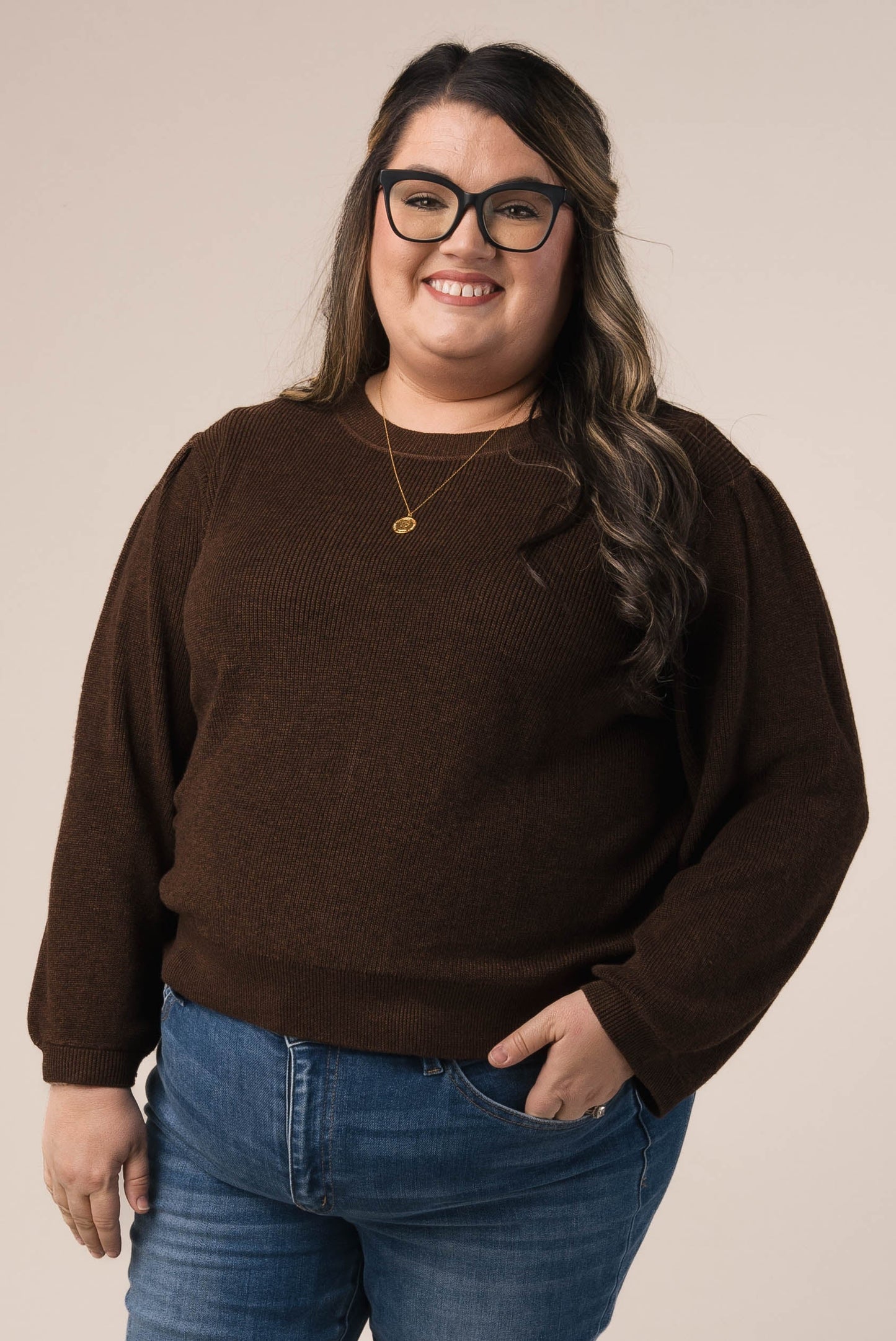 Pleated Shoulder Sweater