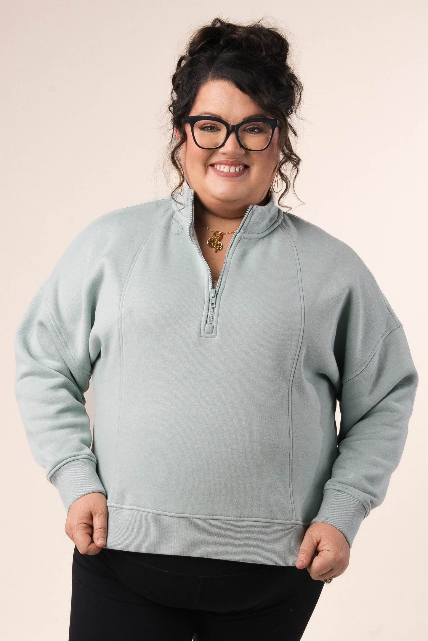 Seamed Half Zip Sweatshirt