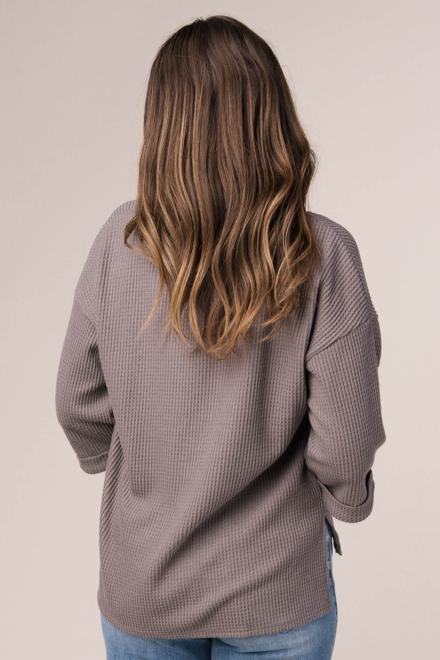 Waffle Knit Henley Top *Final Sale*