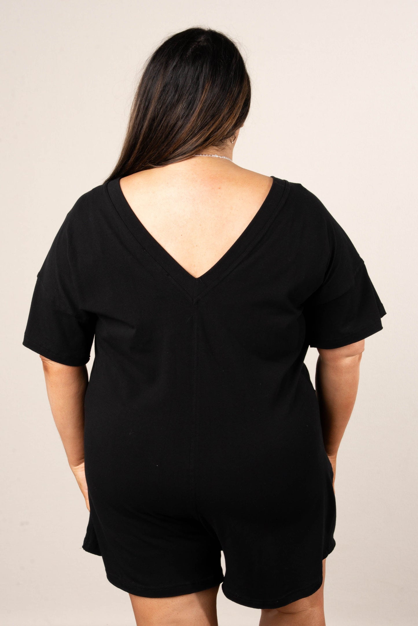 Reversible T-Shirt Romper in Black