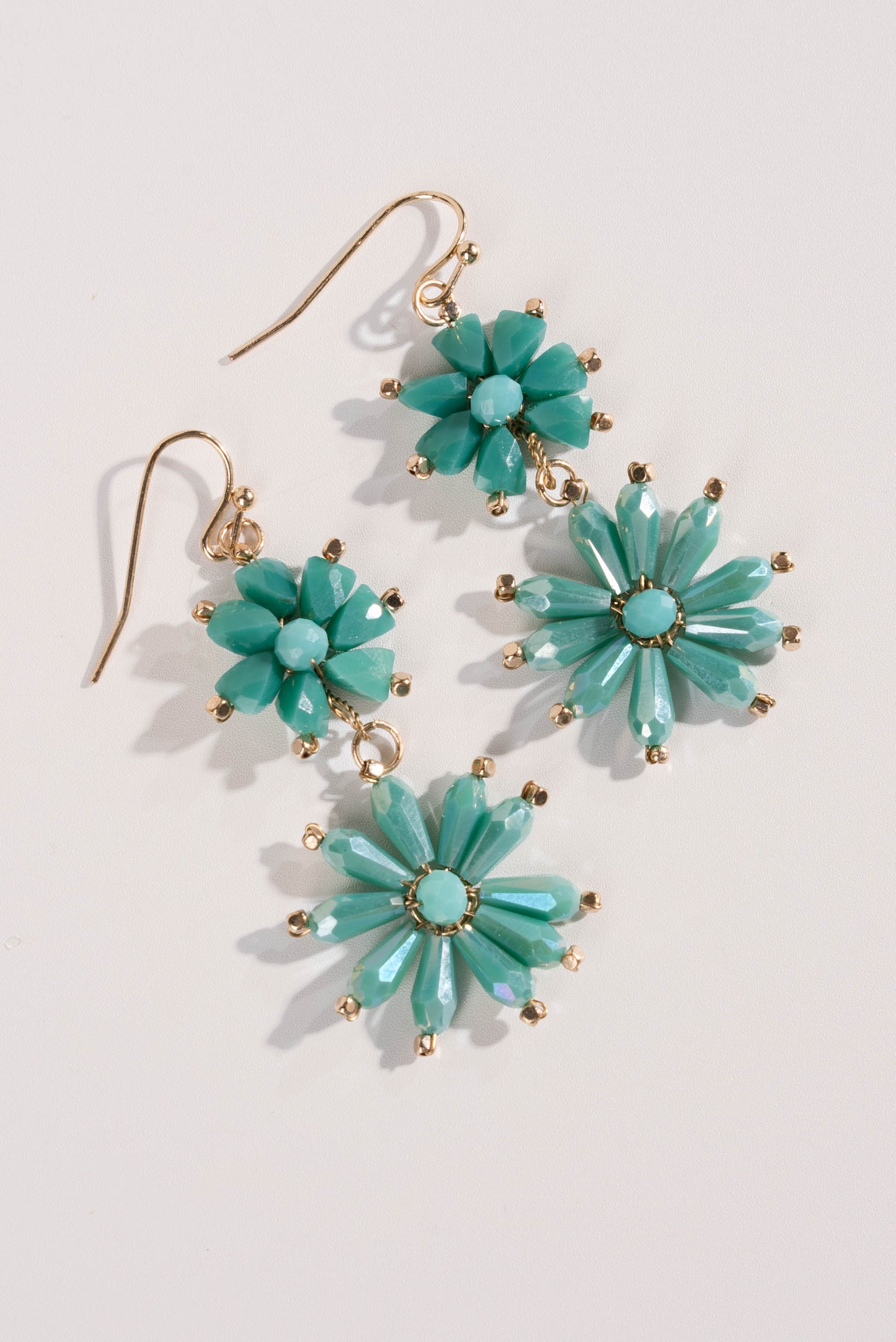 Beaded Flower Dangle Earrings