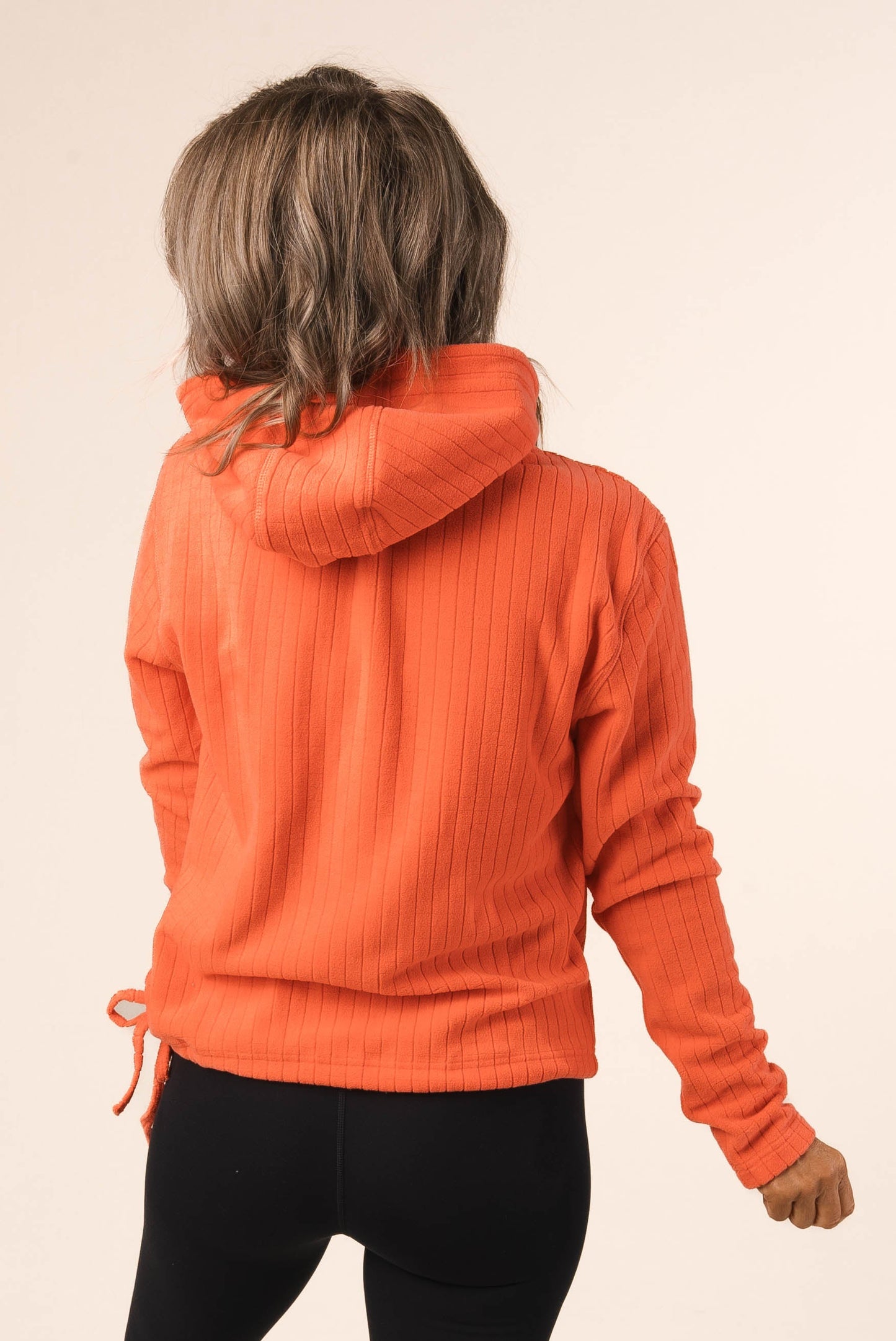 Mini Square Knit Side Tie Hooded Pullover