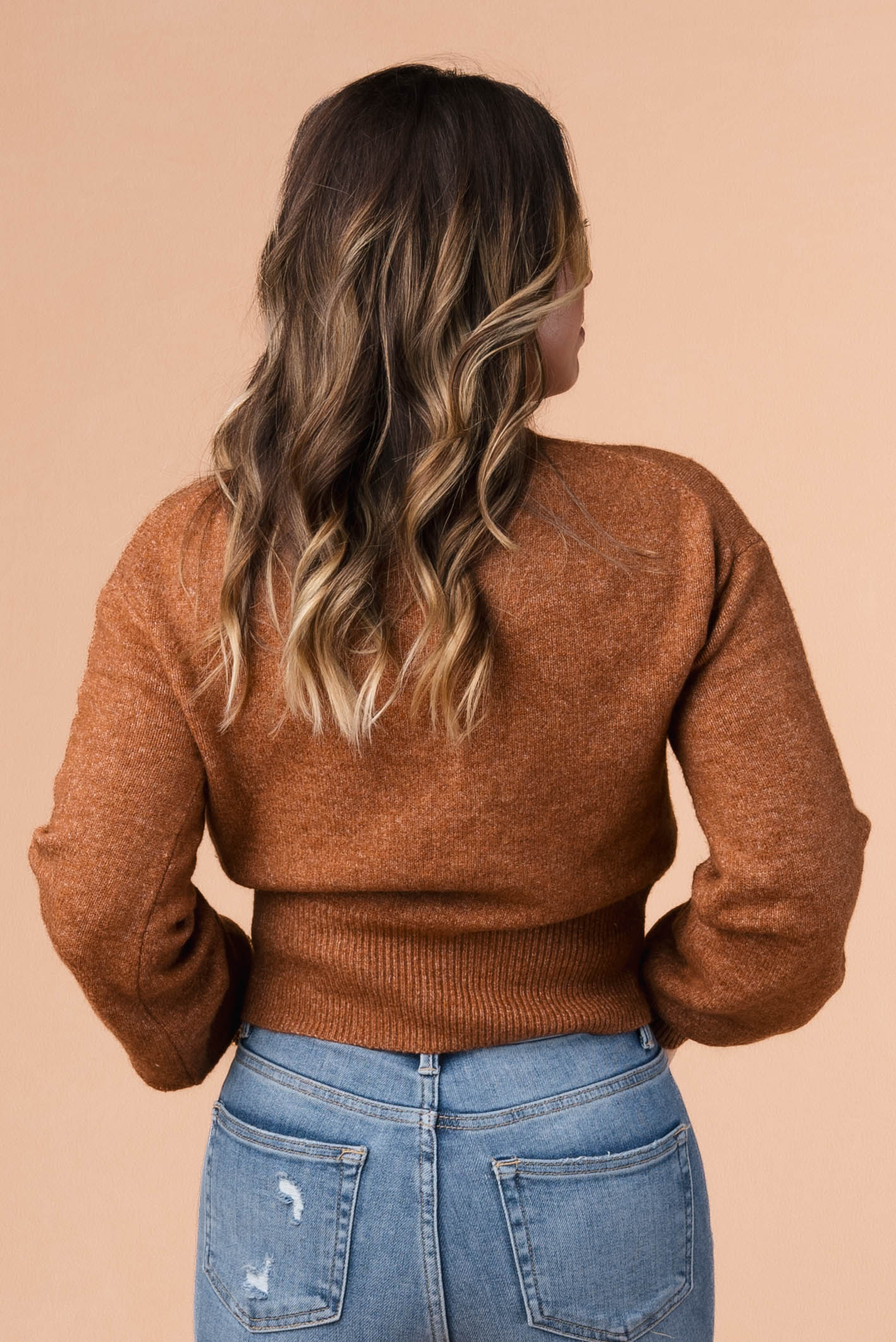 Surplice Crop Sweater