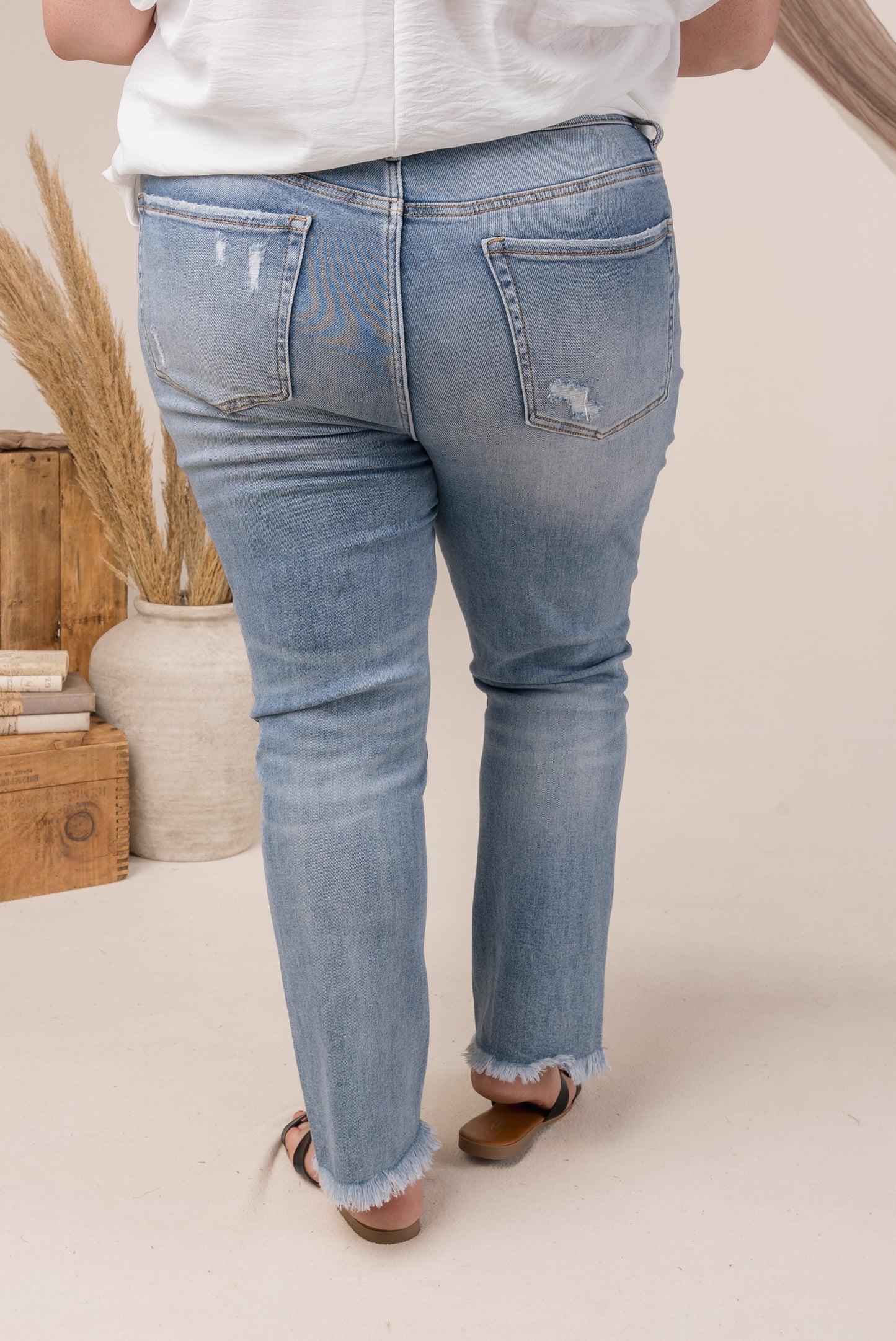 Lovervet Mid Rise Crop Straight Leg Jeans