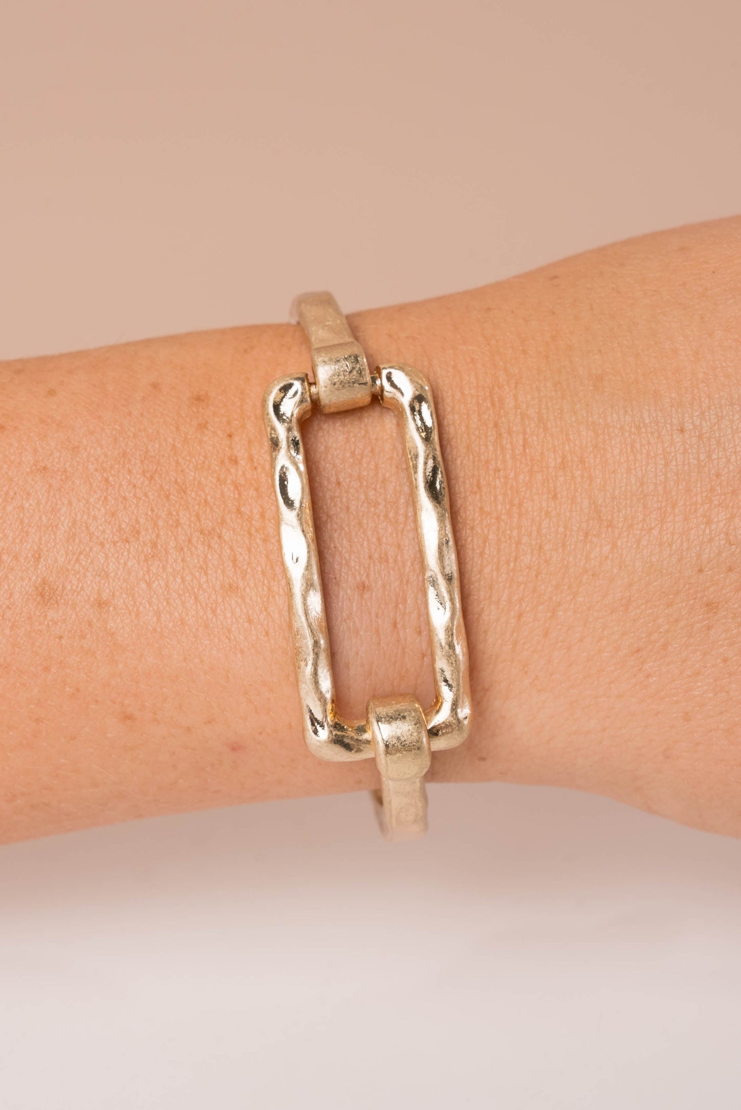 Hammered Rectangle Hinged Bracelet