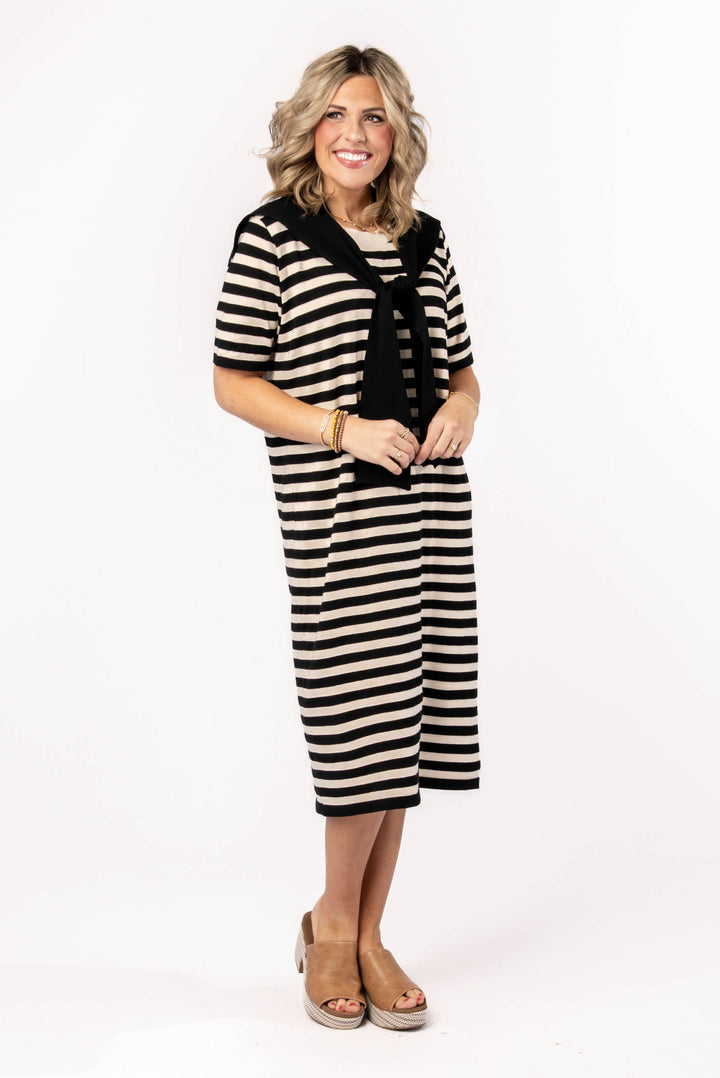 Striped Sailor Midi Dress