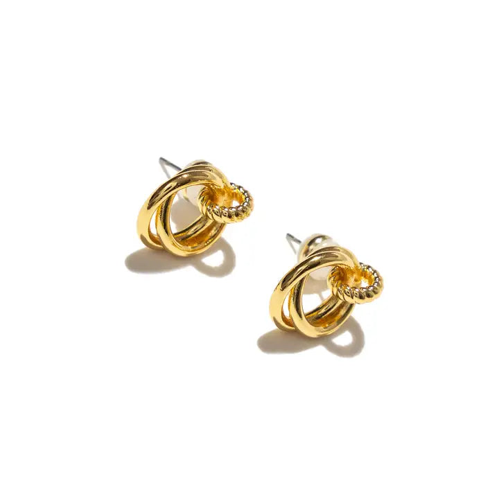 Looped Duo Link Stud Earrings