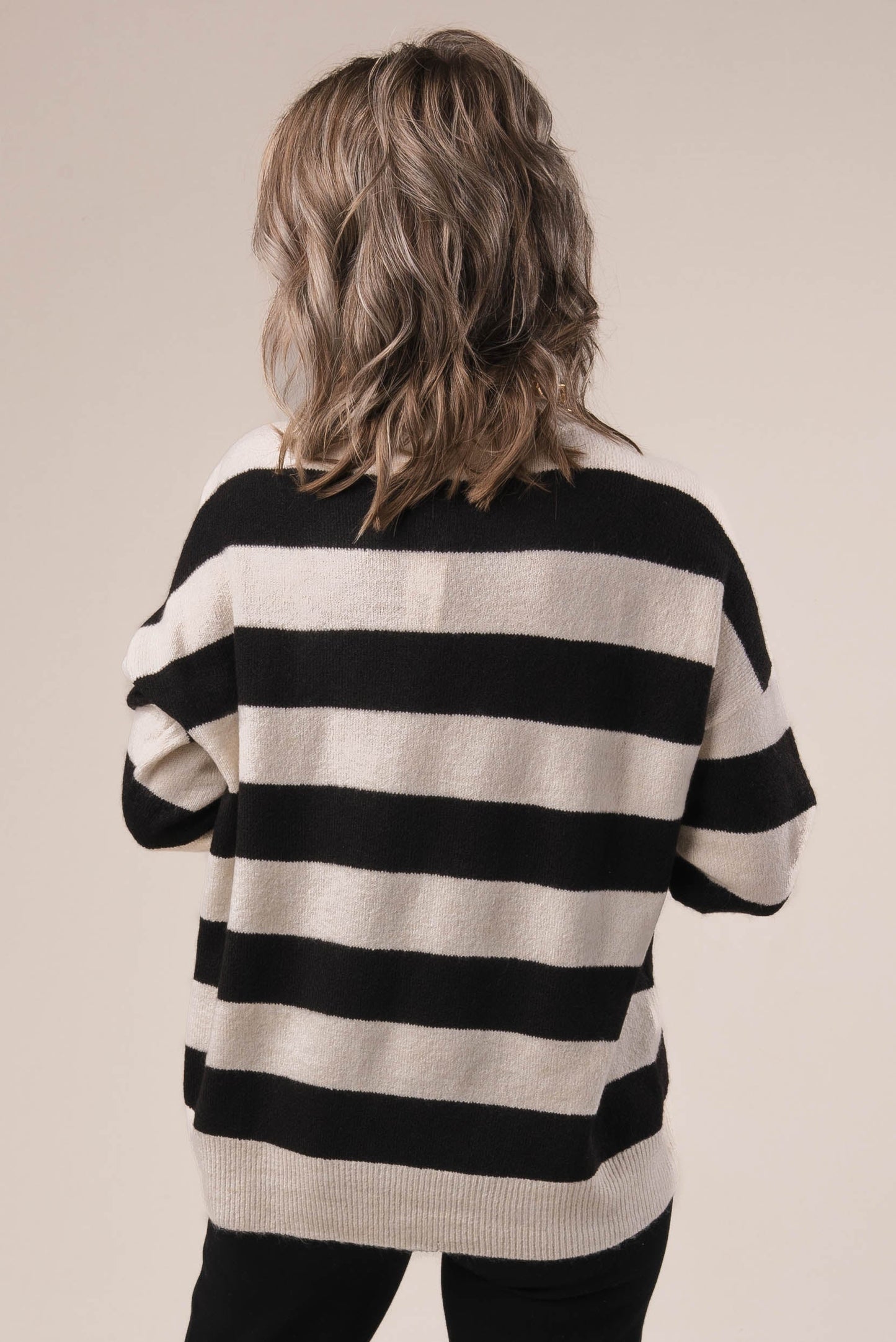 Striped Front Seam Sweater