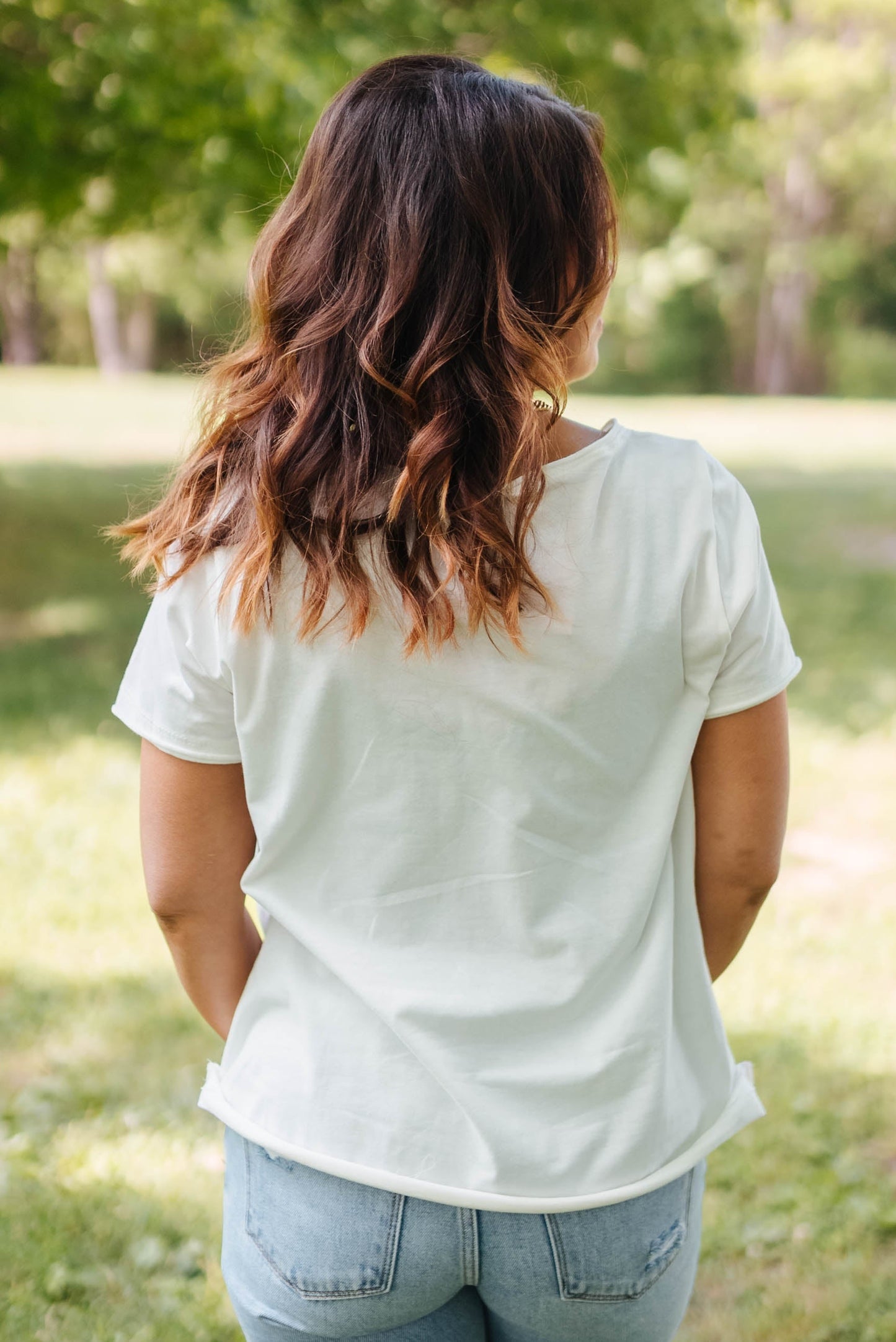Notched Neck Pocket Tee