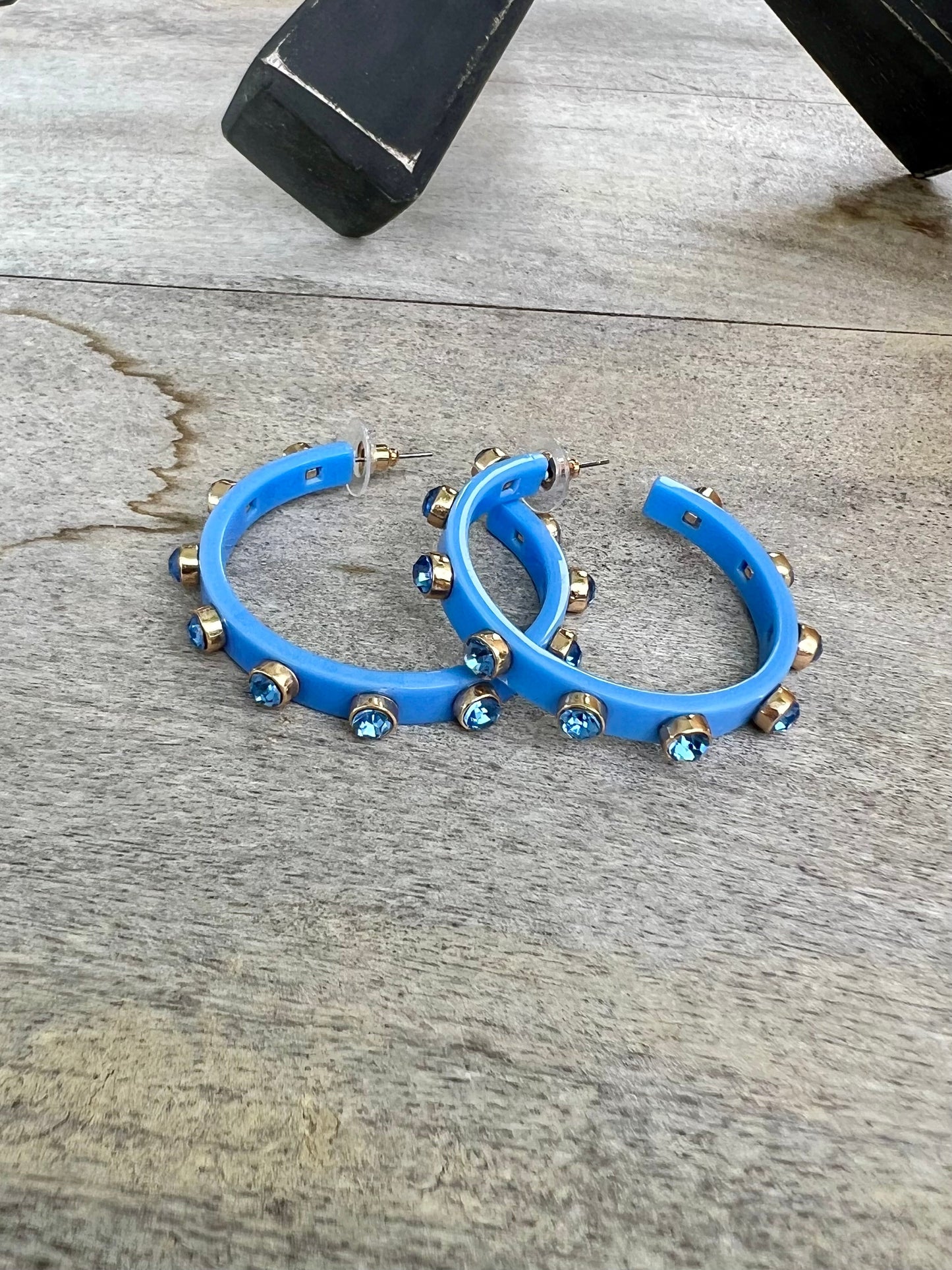 CZ Resin Hoop Earrings