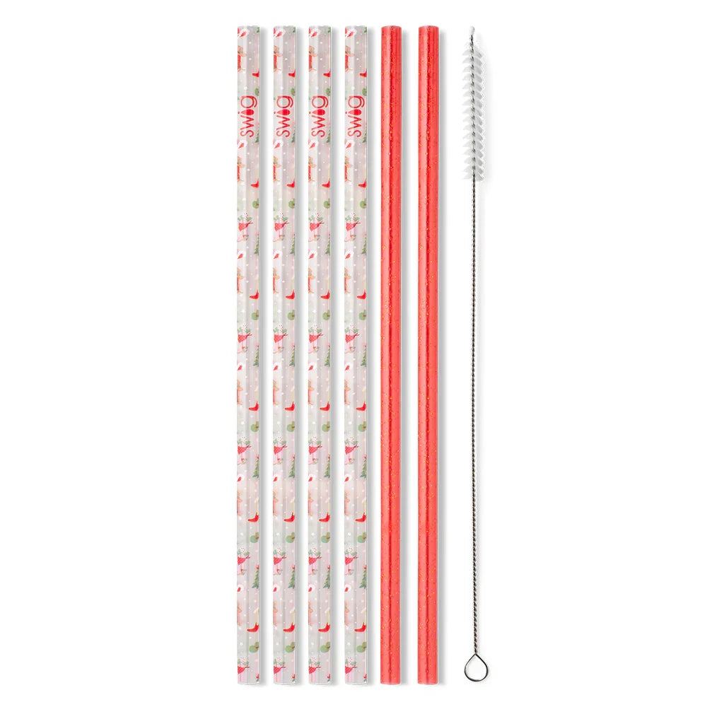 Swig Holiday Reusable Straws + Brush Set