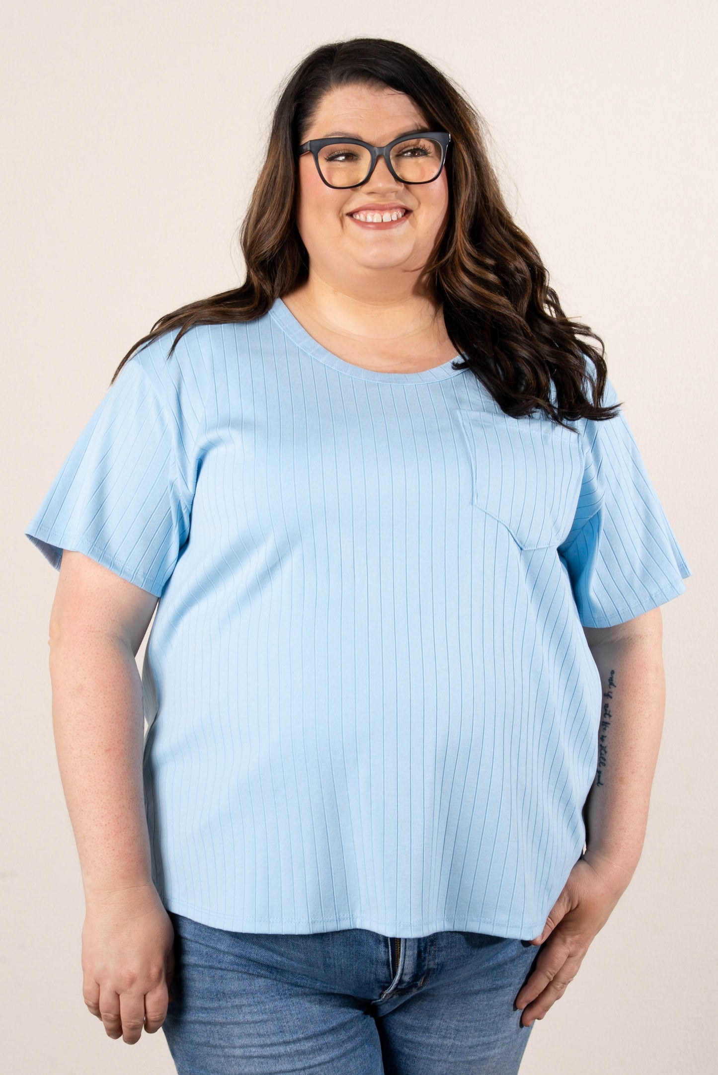 Wide Ribbed Pocket Top