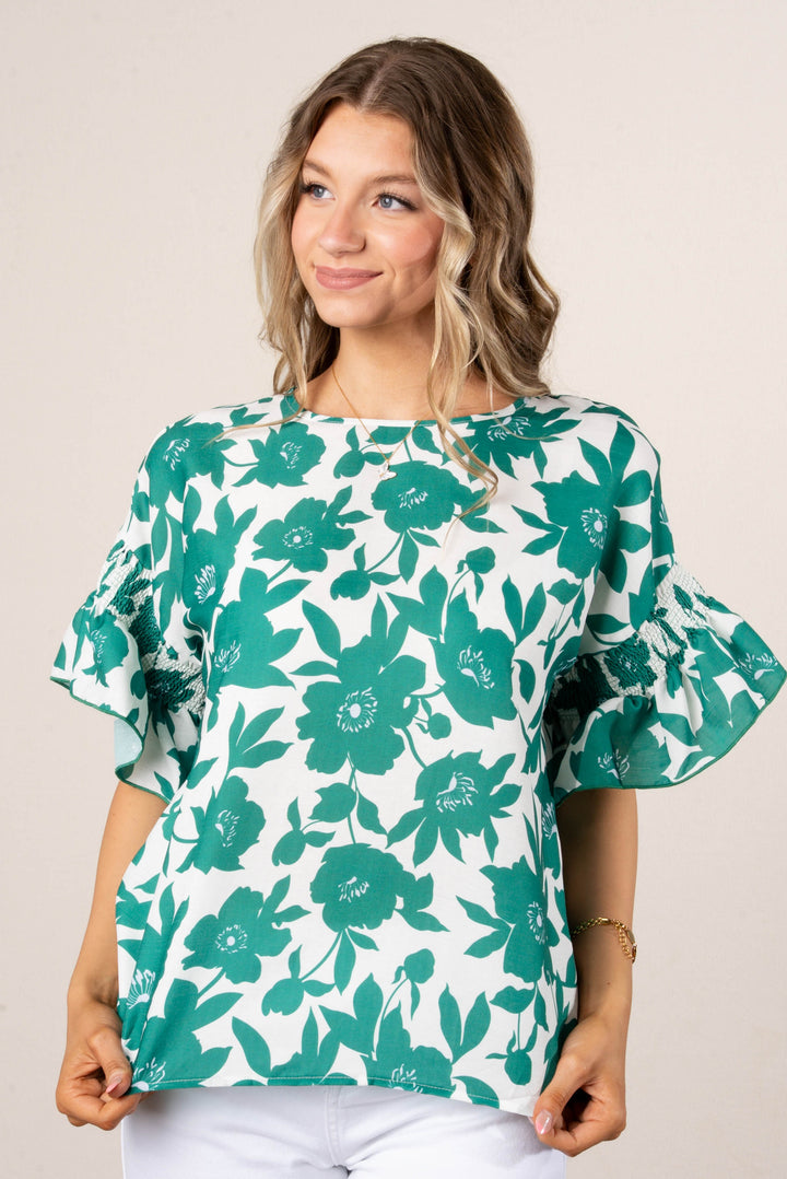 Georgia Mae Floral Ruffle Sleeve Top *Final Sale*
