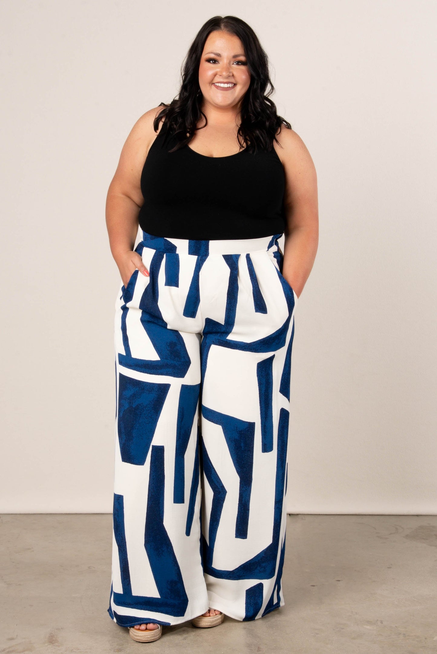 Geo High Waist Palazzo Pants