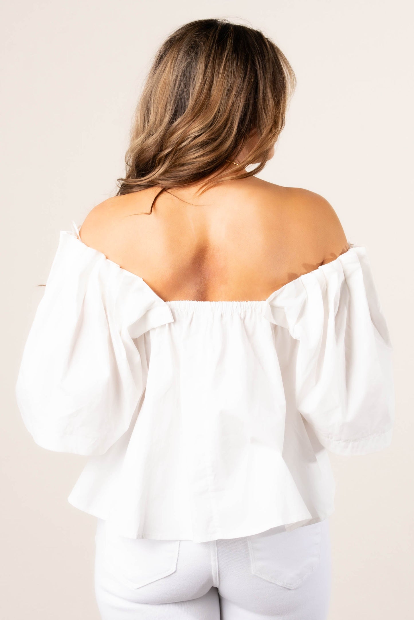 Pintuck Sleeve Square Neck Top