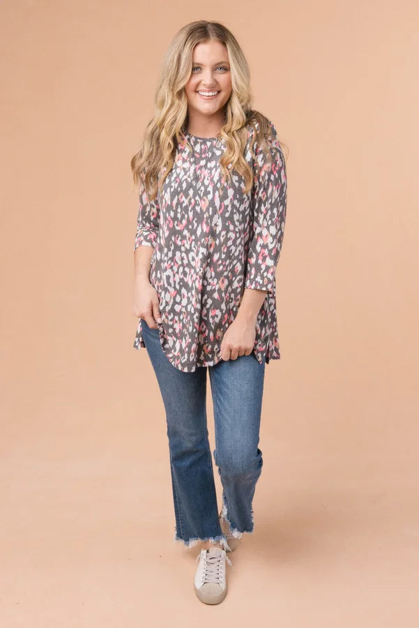 Leopard Top Stitch Top *Final Sale*