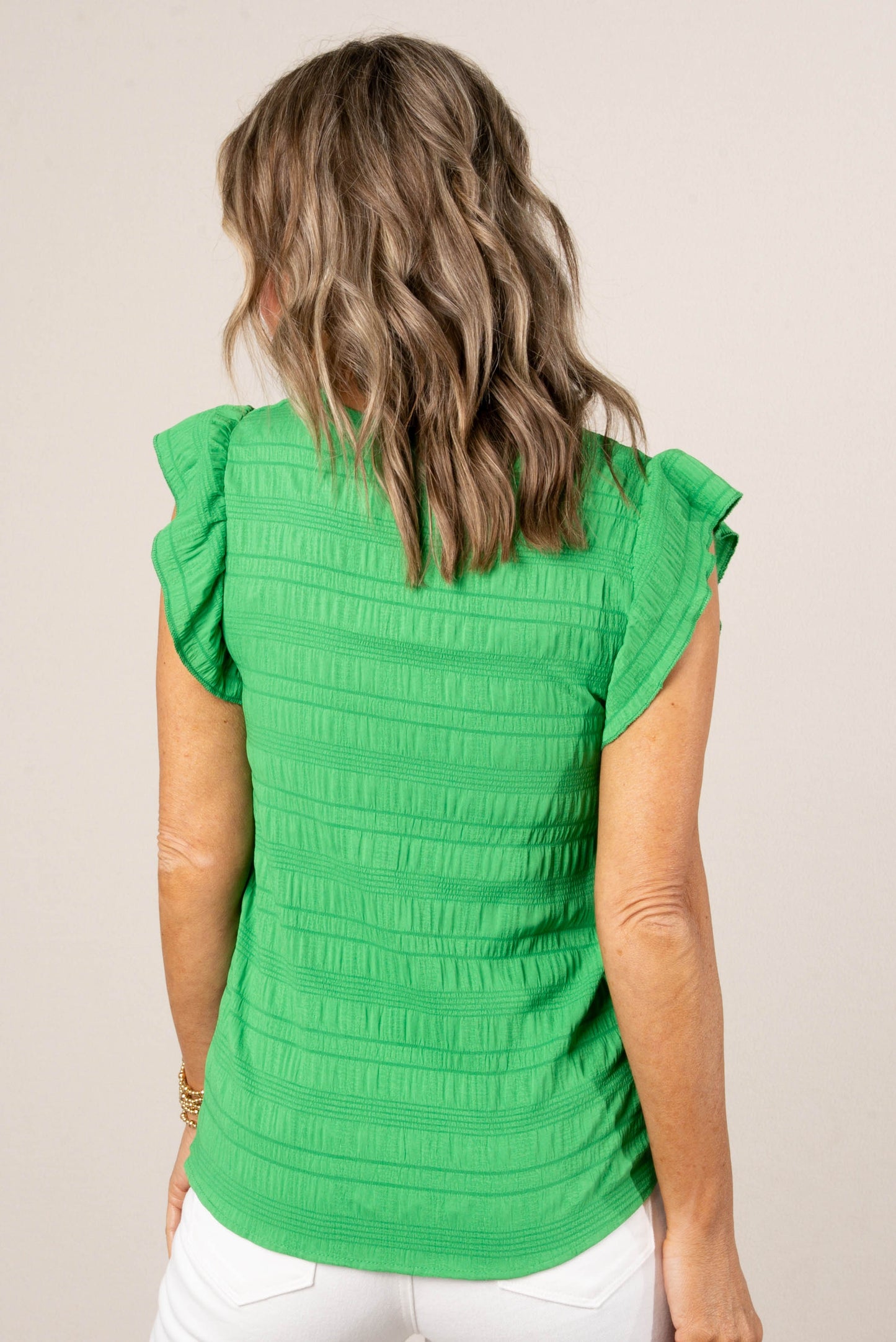 Ruched Stripe Square Neck Top *Final Sale*