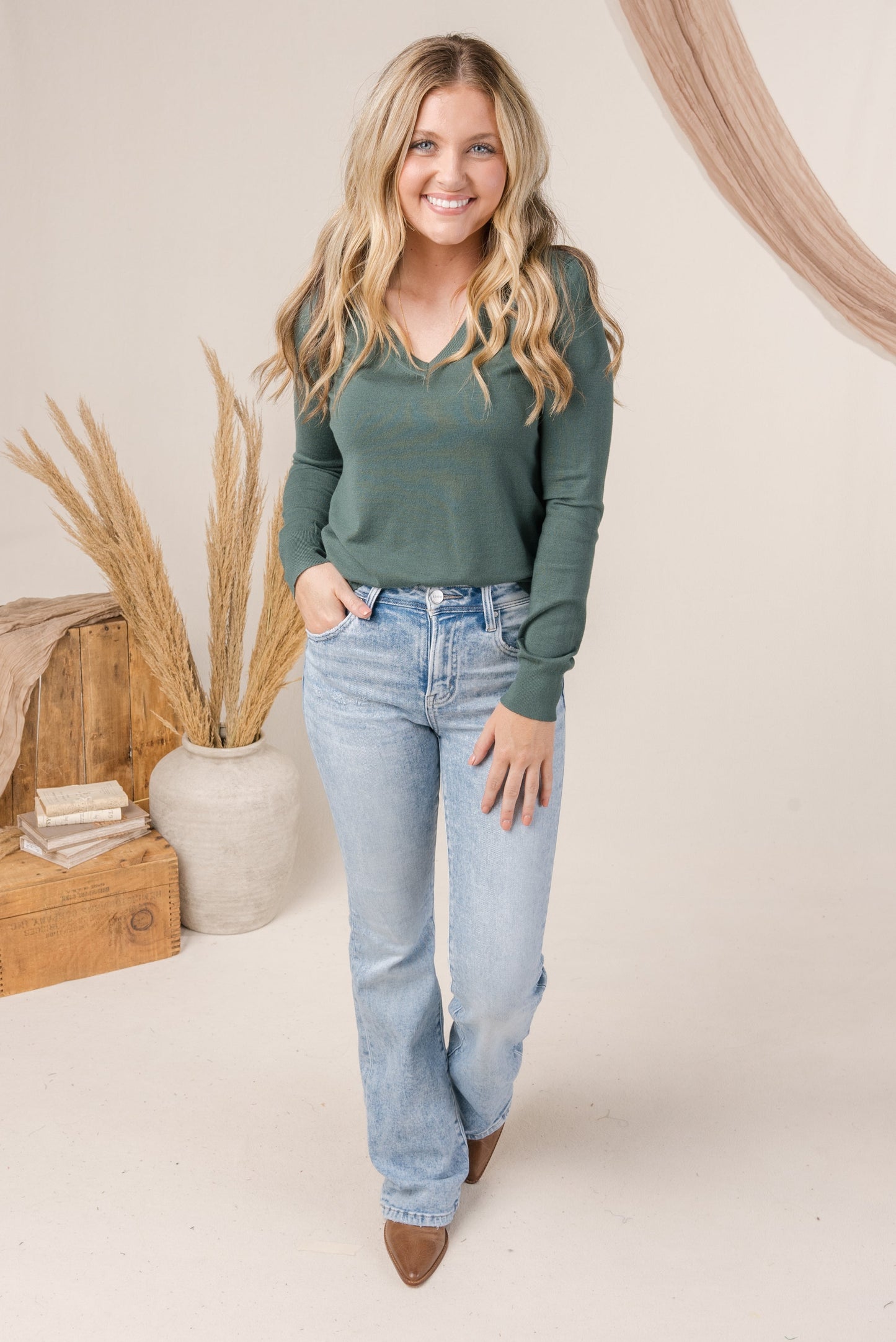 Risen High Rise Bootcut Jeans