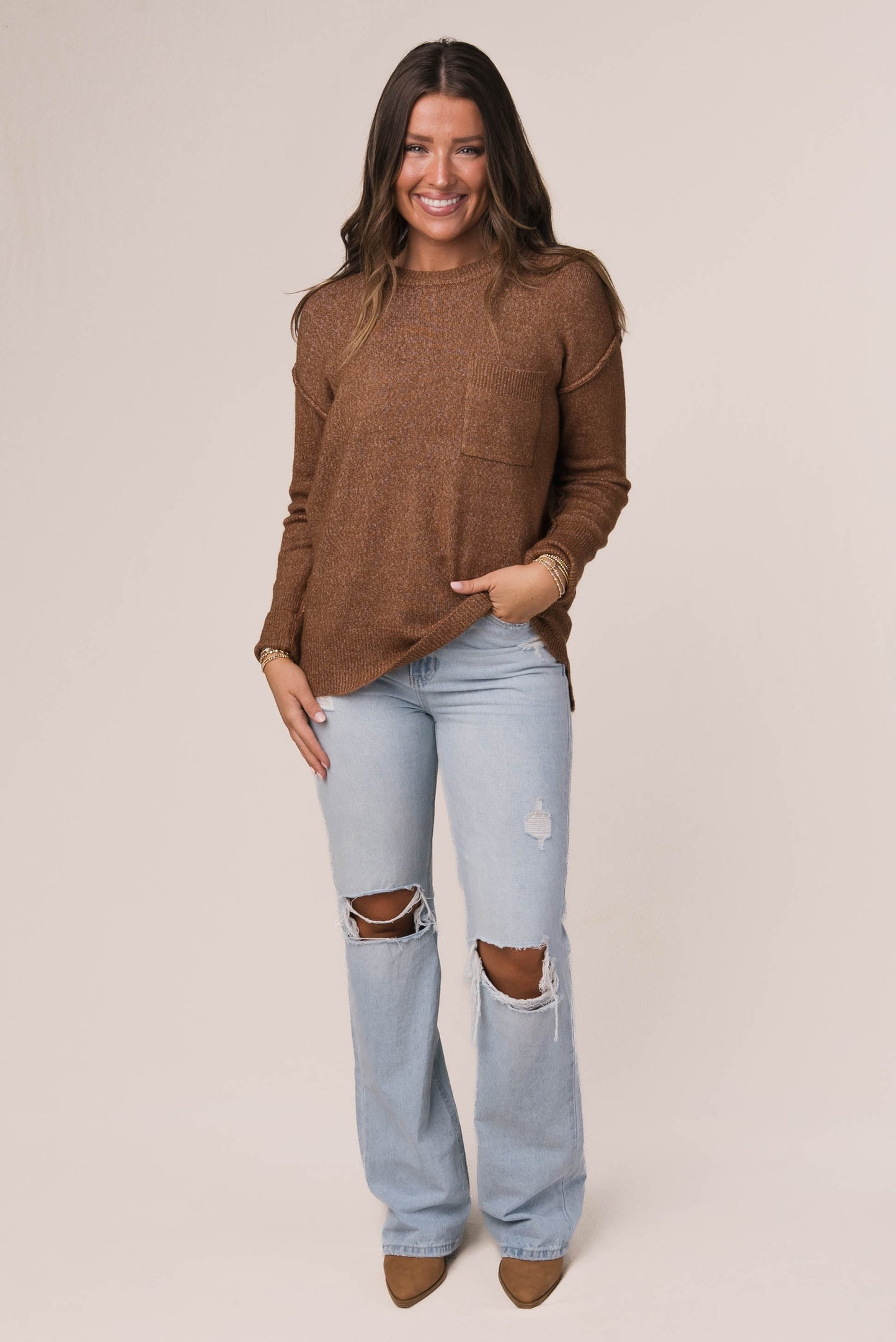 Melange Knit Hi-Lo Sweater *Final Sale*