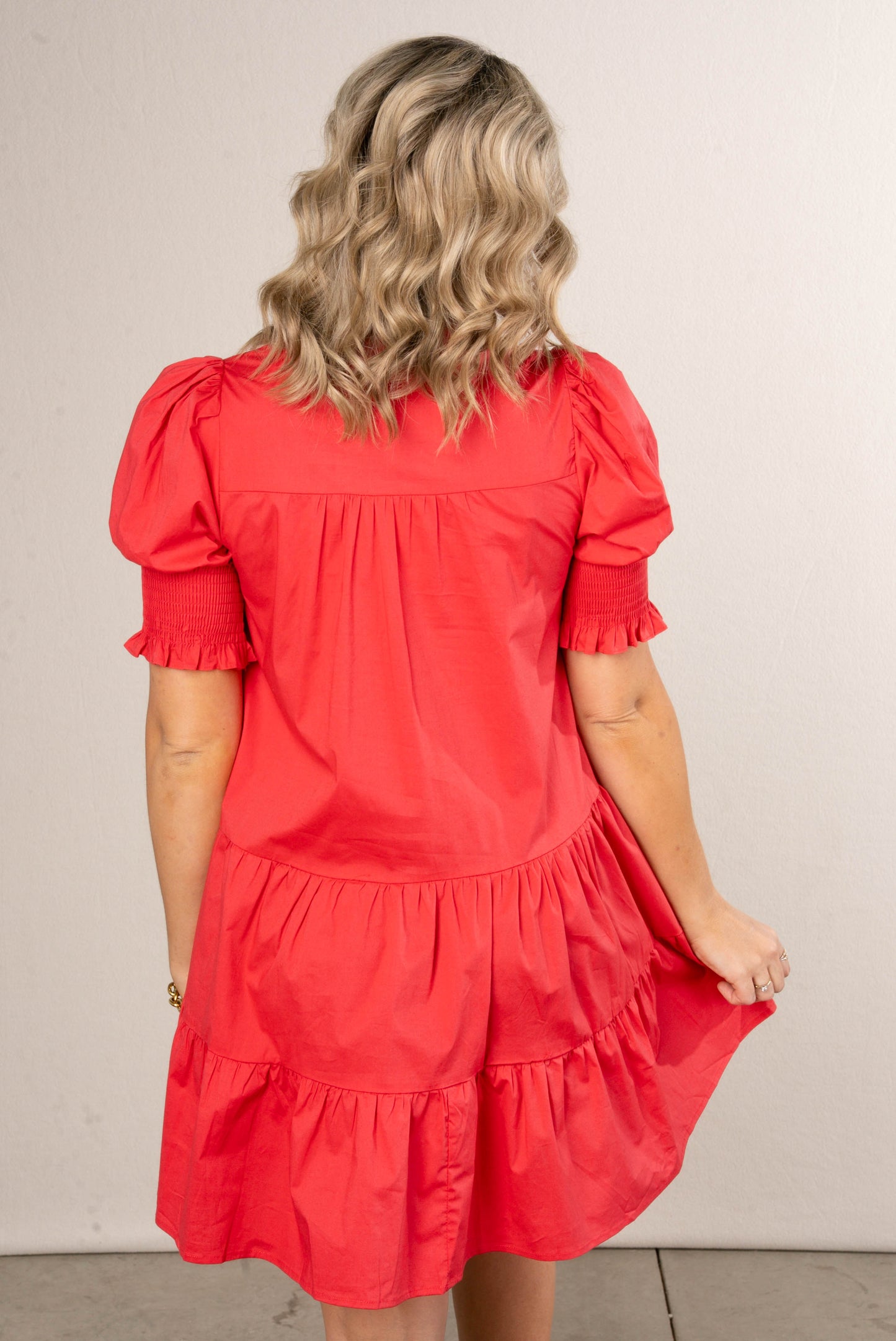 Frill Neck Tiered Dress