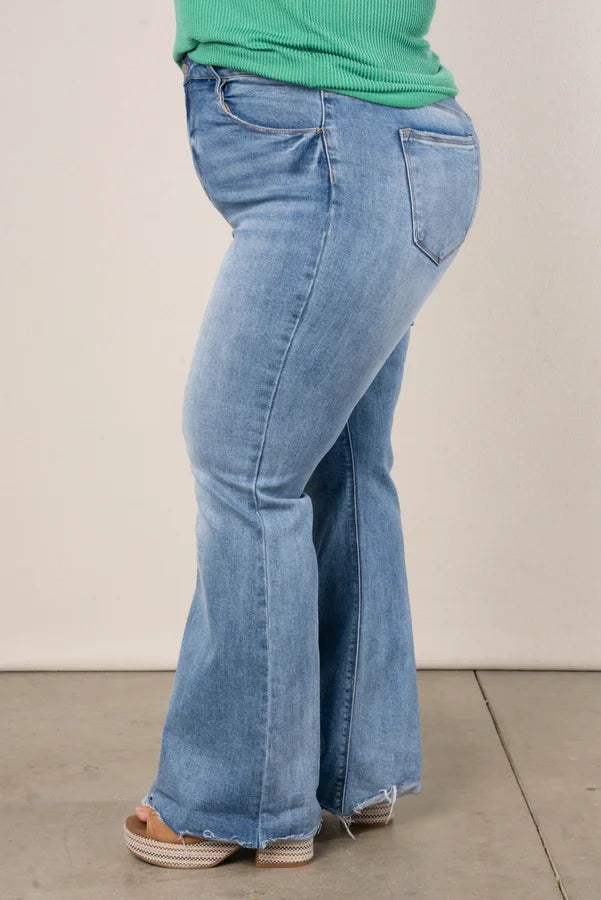 Risen High Rise Bootcut Jeans {Medium Wash}