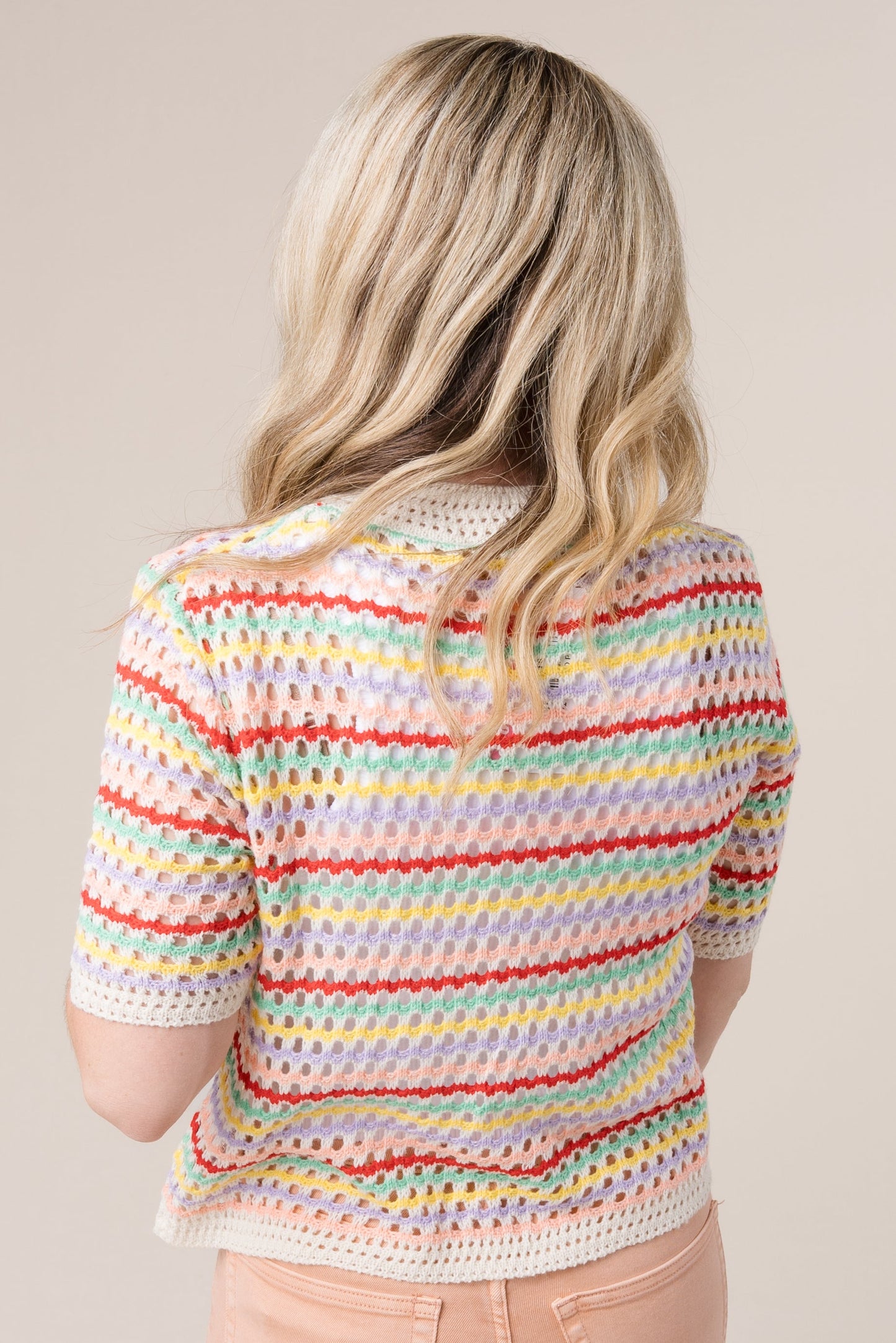 Striped Open Knit Top {More Colors}