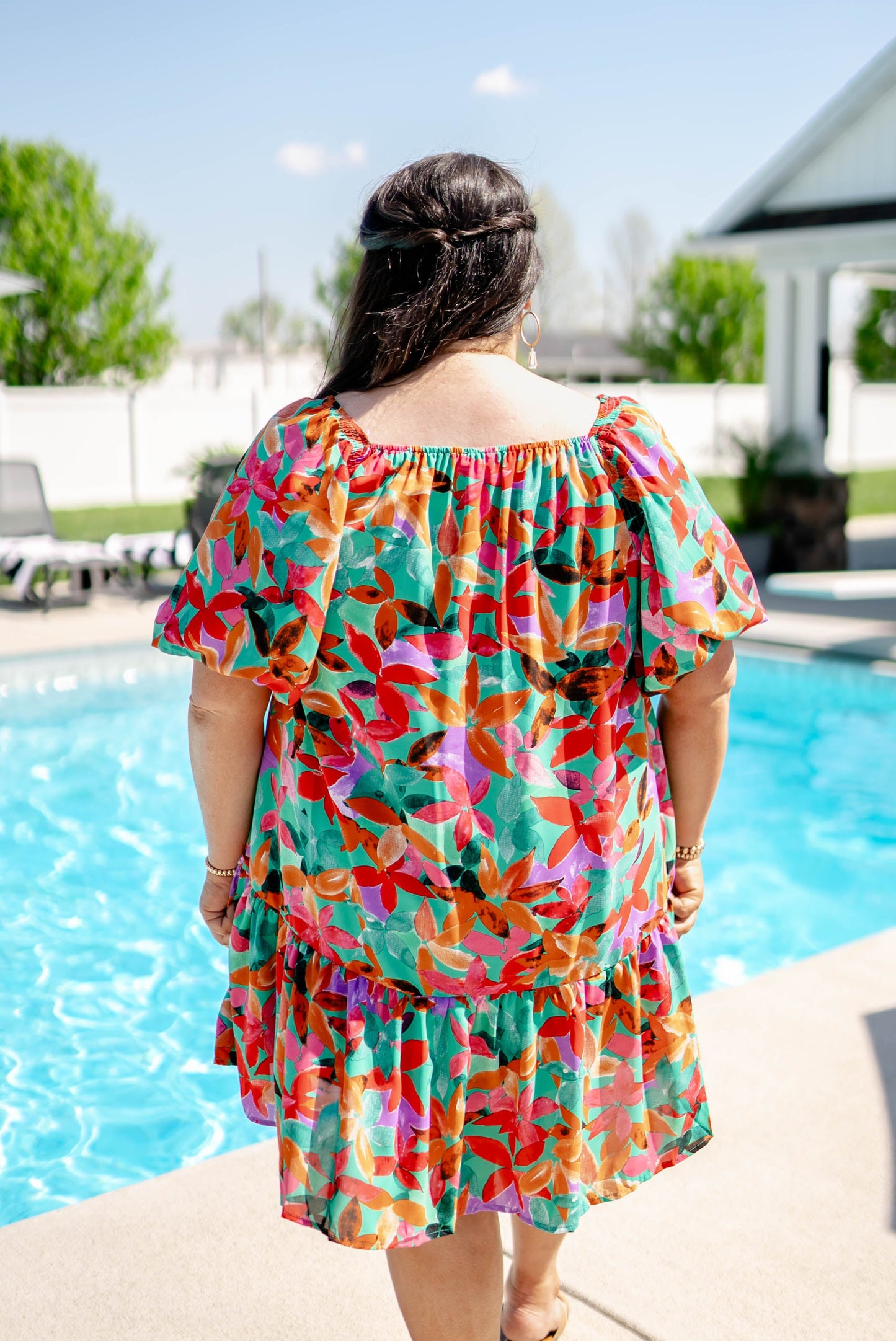 Floral Watercolor Tiered Dress *Final Sale*