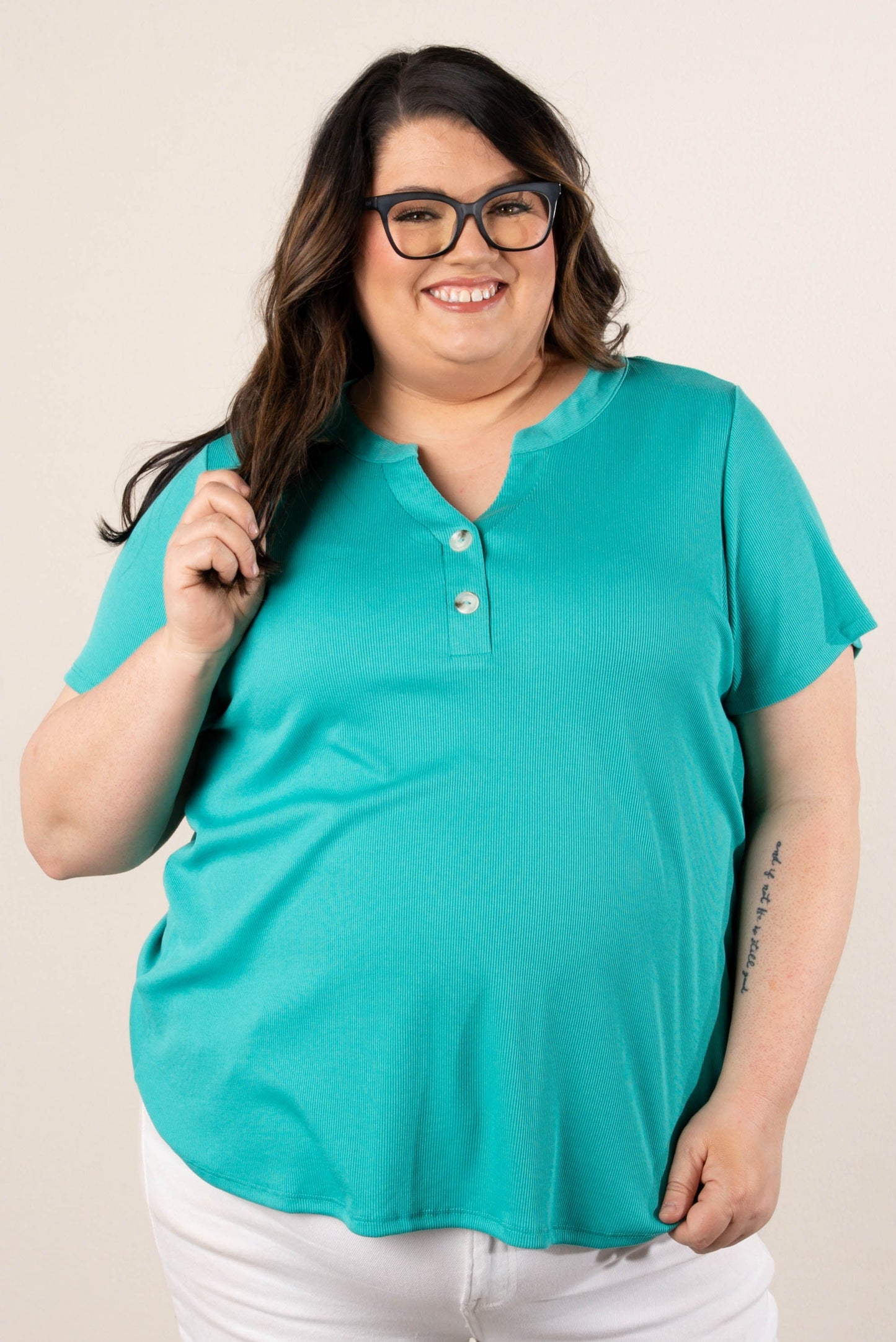 Ribbed Henley Top