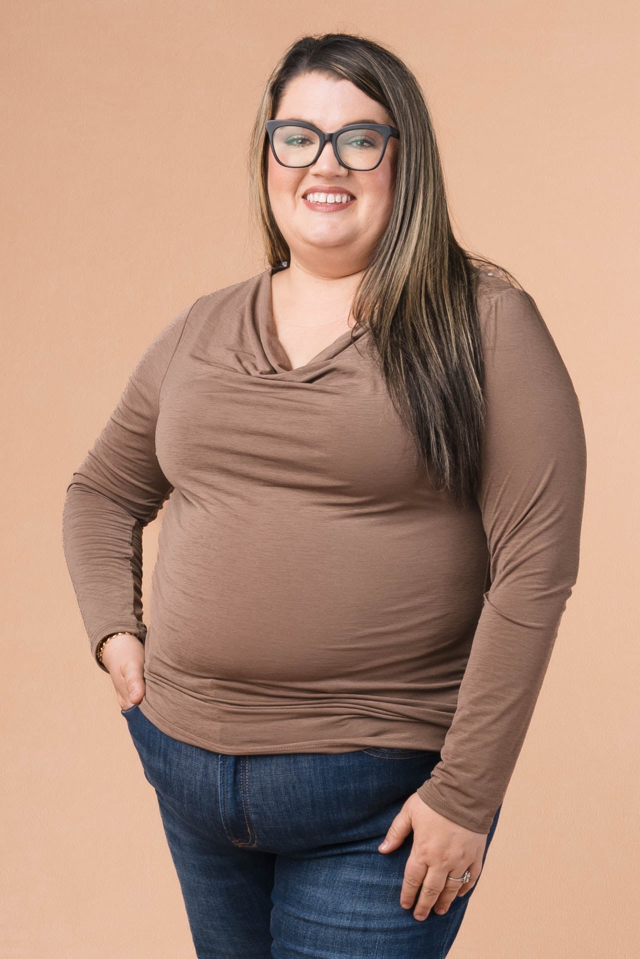Draped Neck Ruched Side Top *Final Sale*