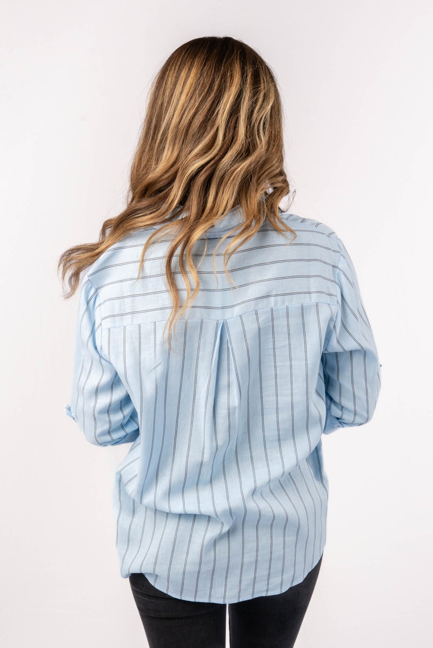 Striped Tab Sleeve Shirt