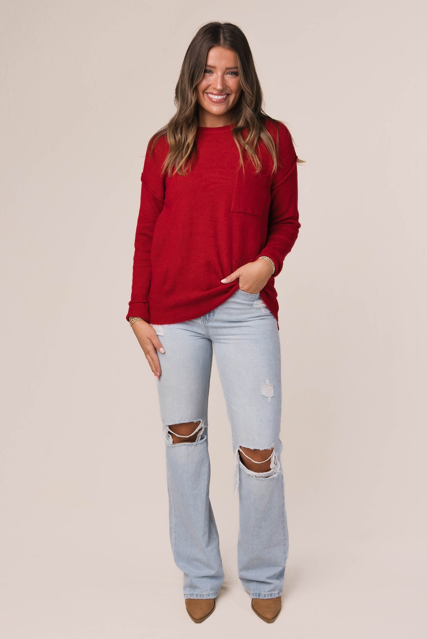 Melange Knit Hi-Lo Sweater *Final Sale*