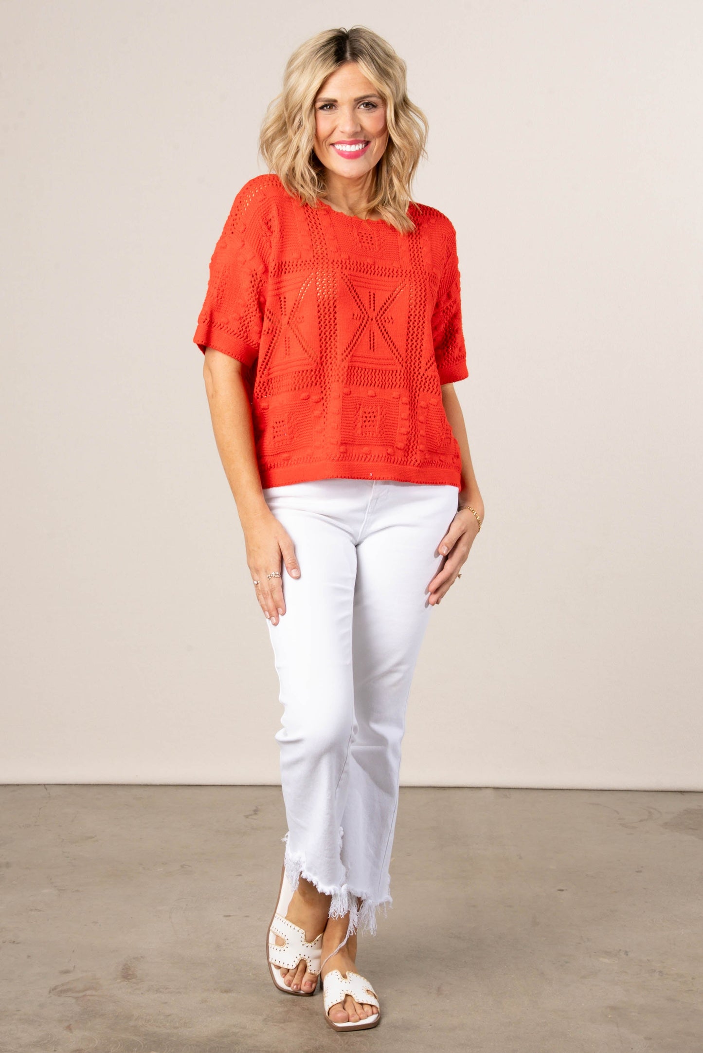 Crocheted Open Knit Top