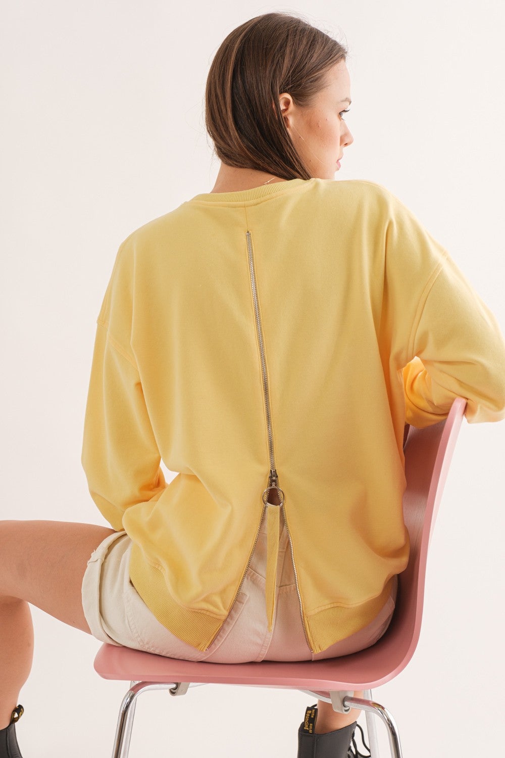 French Terry Zip Back Pullover