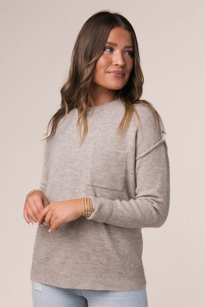 Melange Knit Hi-Lo Sweater *Final Sale*