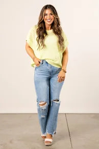 Open Knit Dolman Top