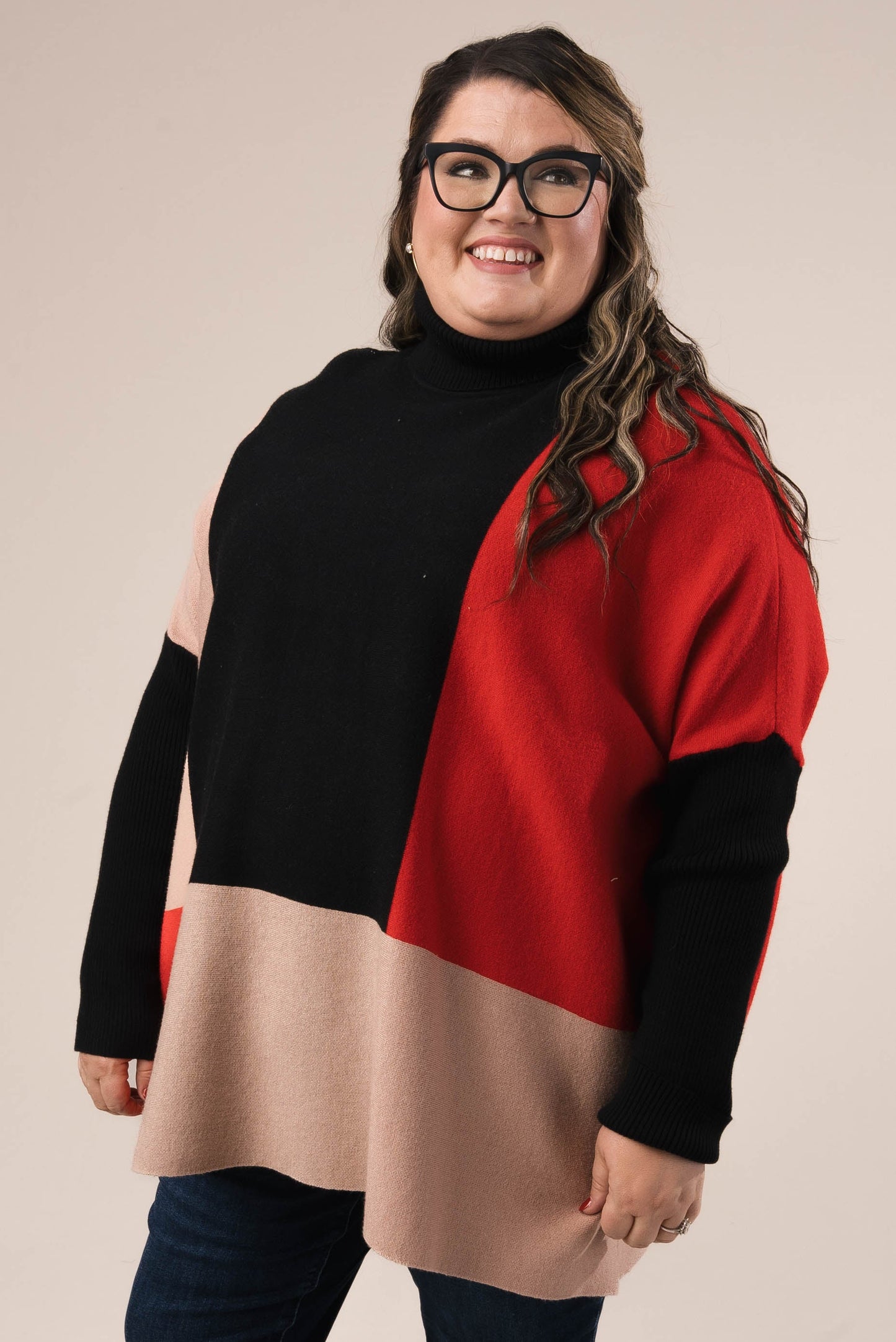 Color Block Turtleneck Sweater *Final Sale*