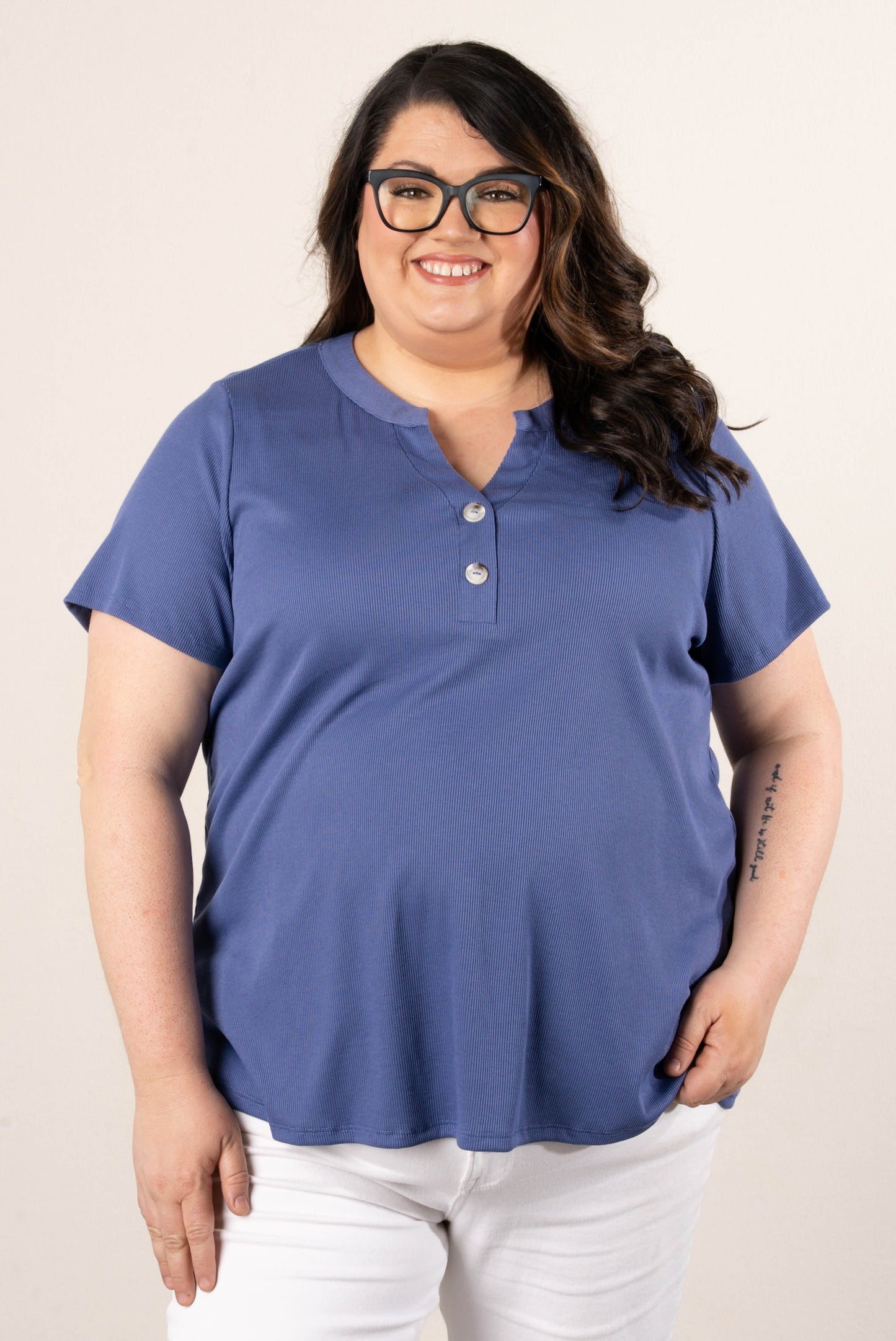 Ribbed Henley Top