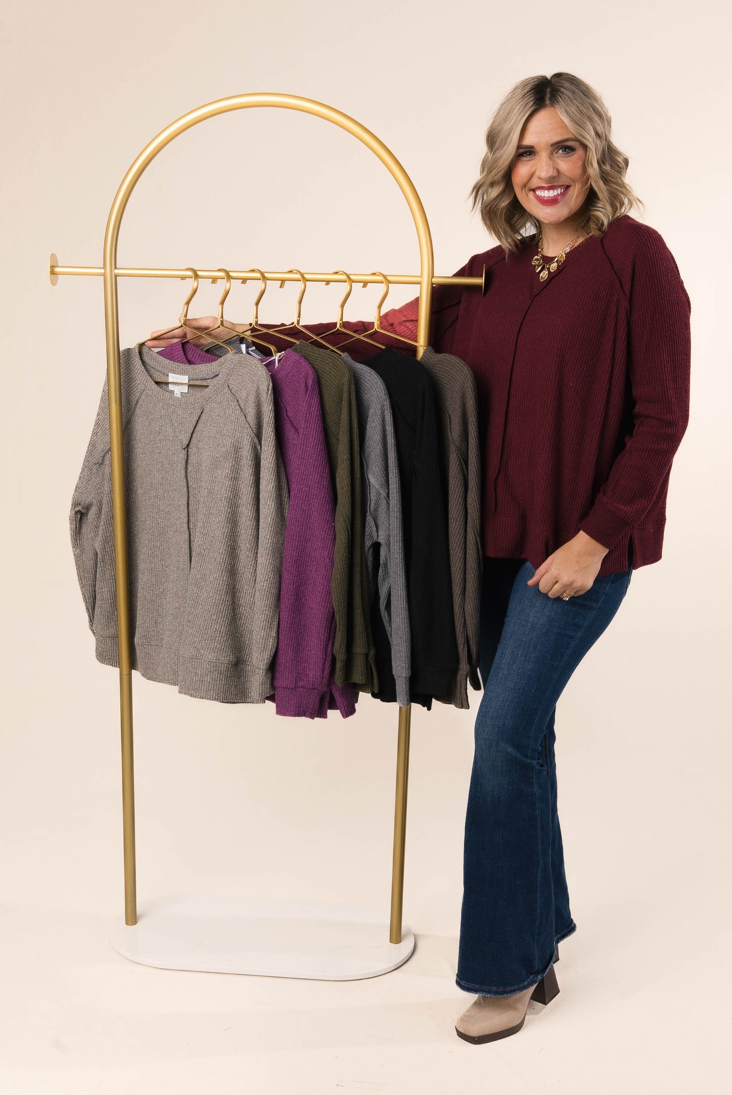Ribbed Raw Seam Raglan Top *Final Sale*