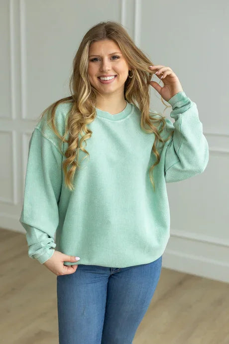 Essential Luxe Corded Crew Sweatshirt