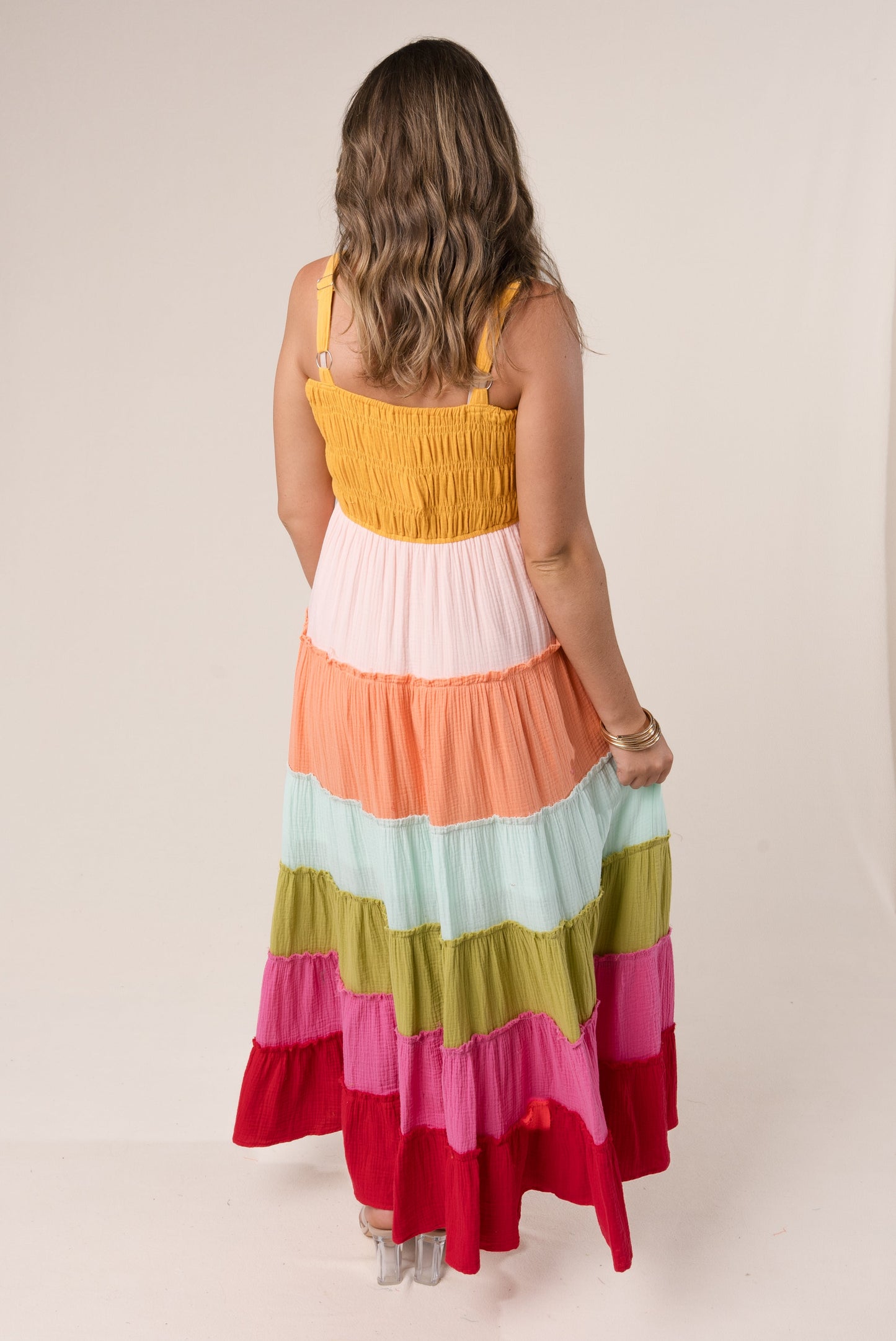 Gauze Knit Rainbow Sundress