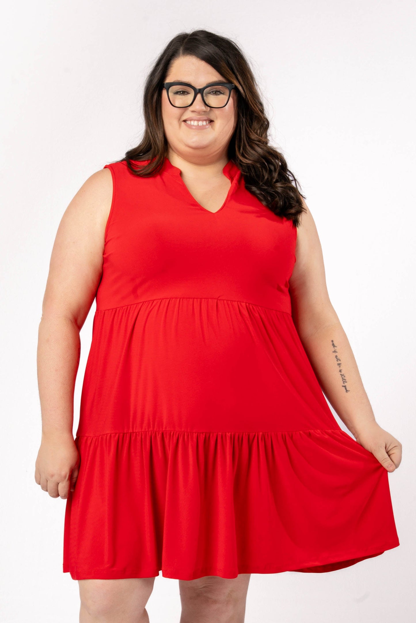 Liz Solid Tiered Dress