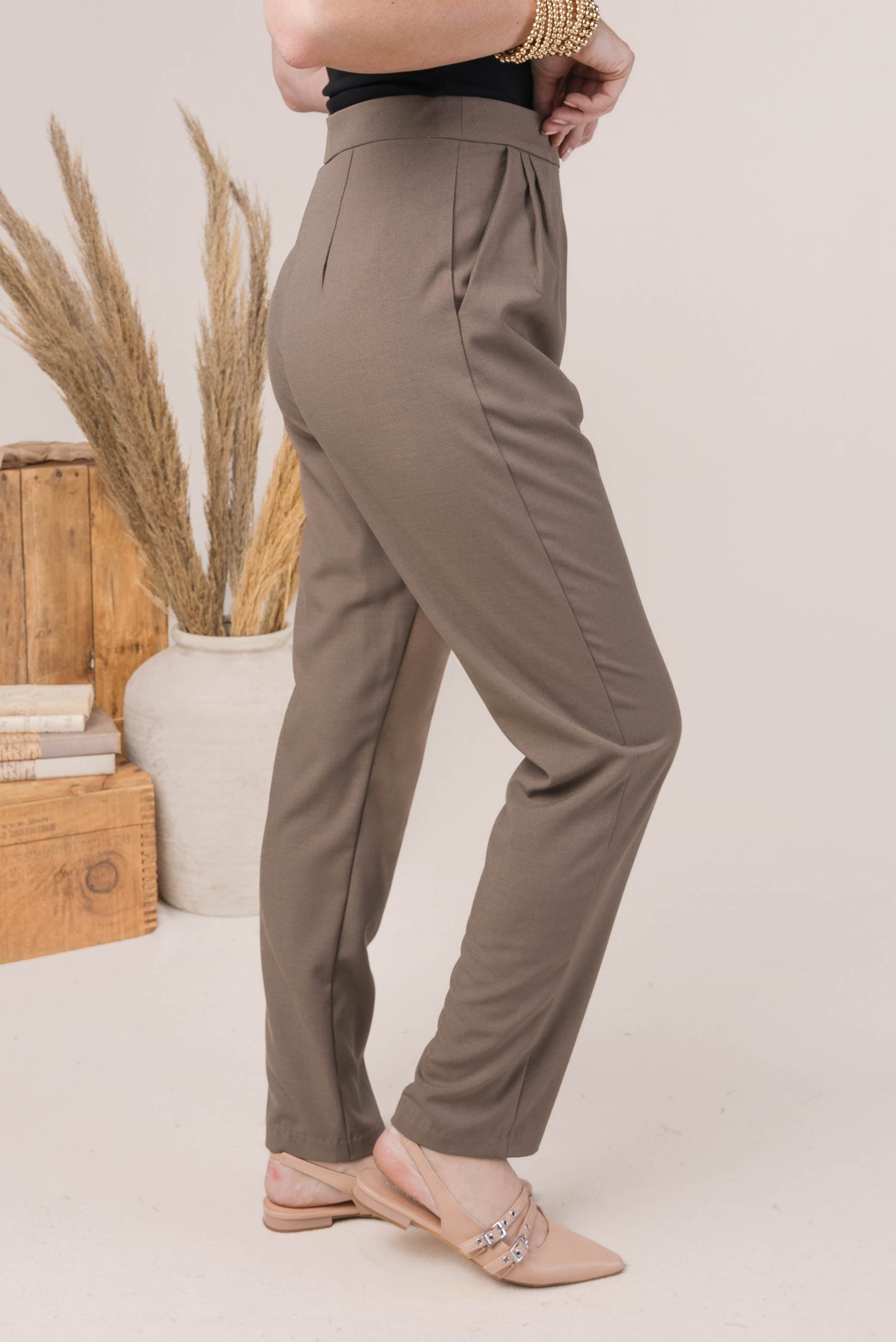 Side Zipper Ankle Pants
