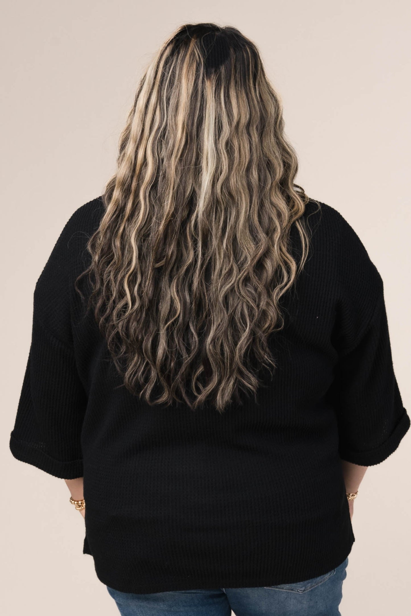 Waffle Knit Henley Top *Final Sale*