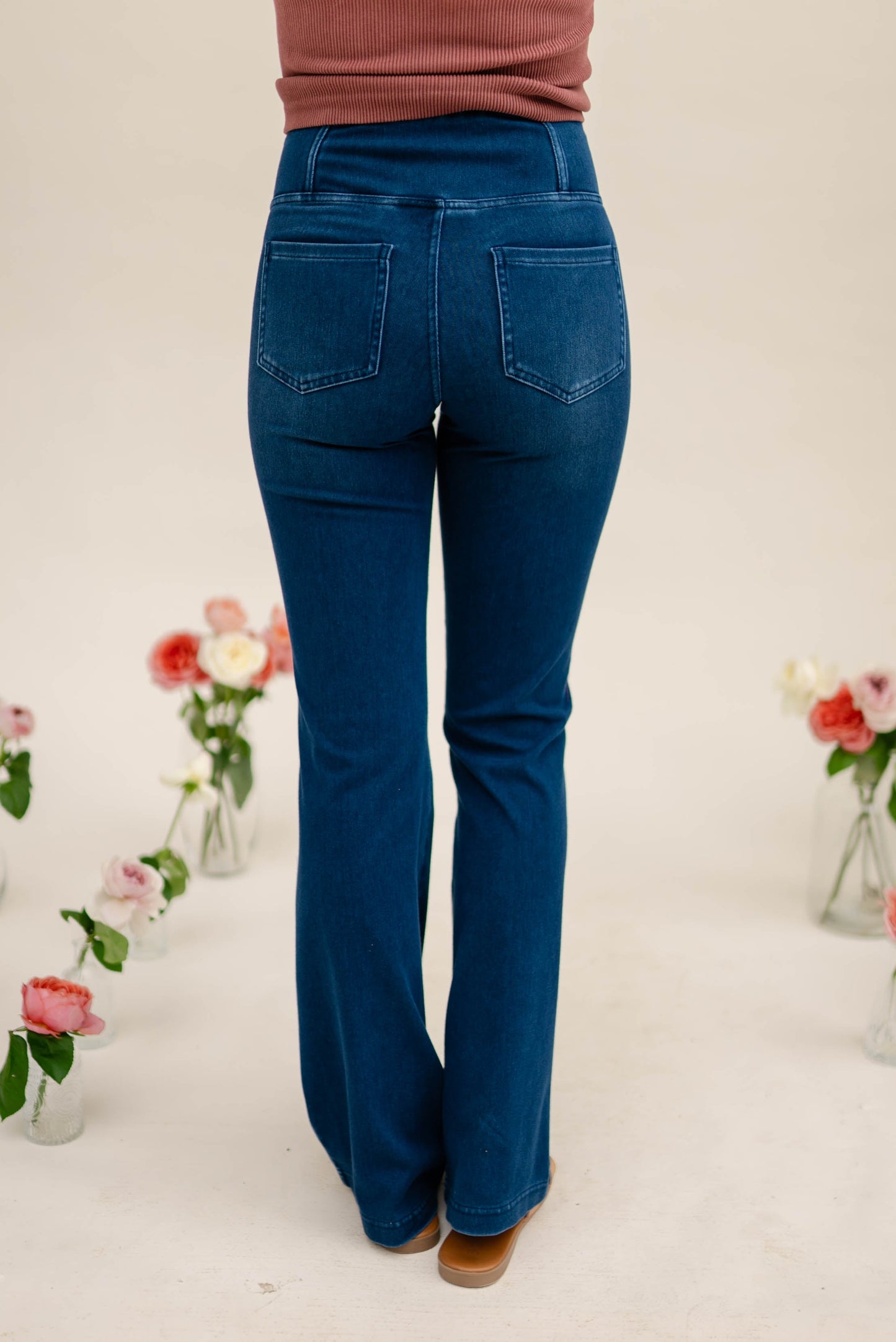 Rae Mode | Kylie Pull-On High Crossover Waist Flare Jeans *Final Sale*