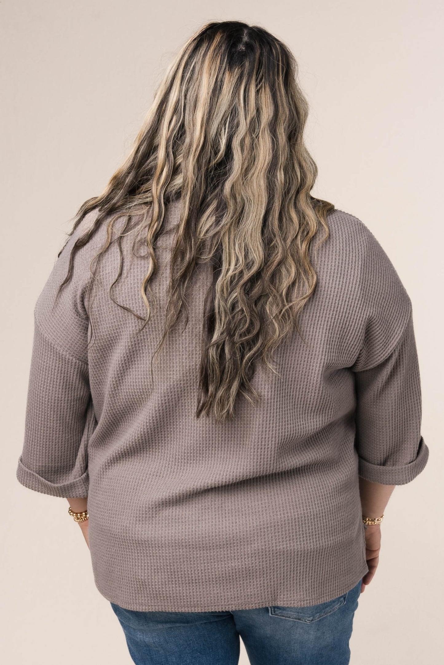 Waffle Knit Henley Top *Final Sale*