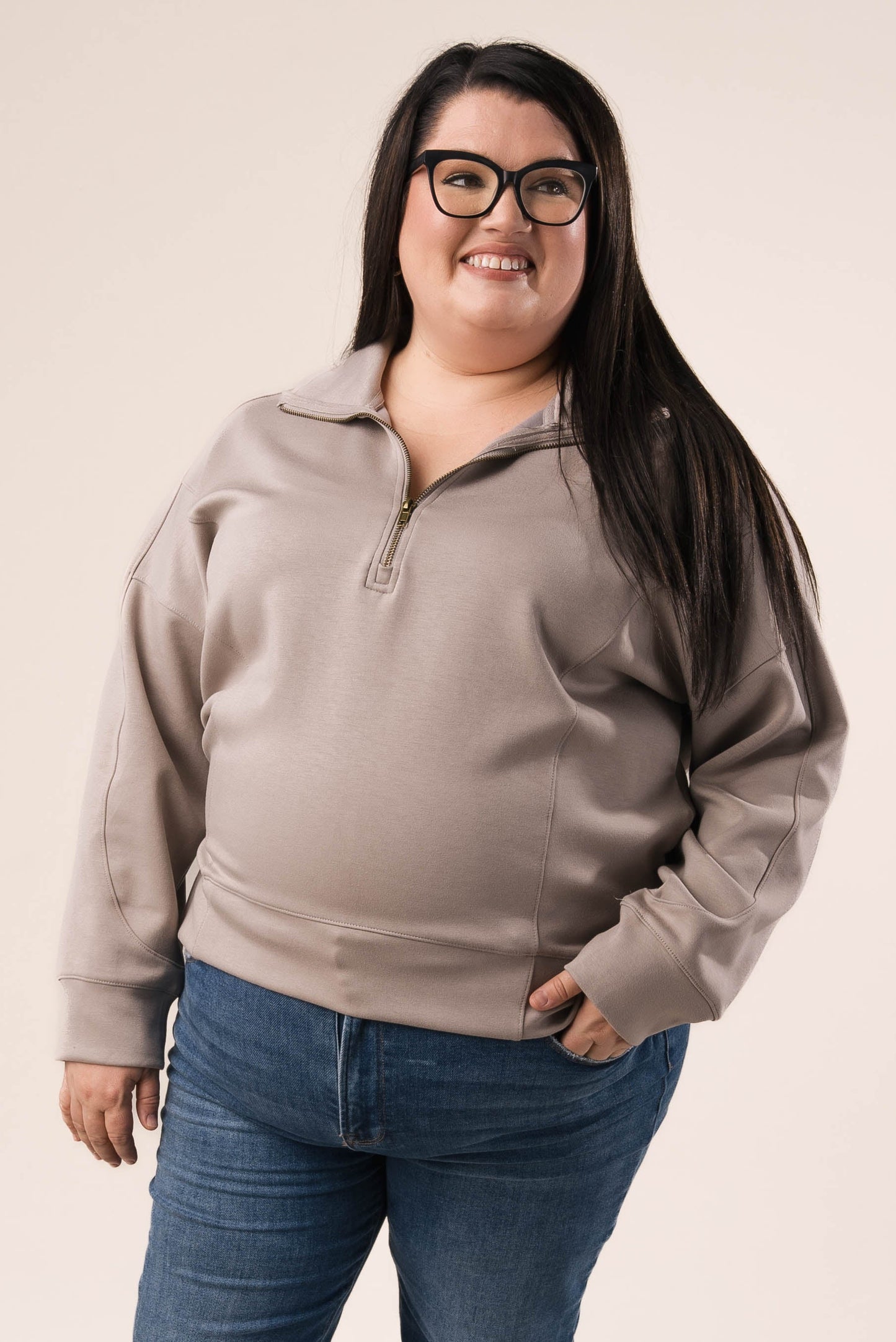 Seamed Half Zip Pullover *Final Sale*