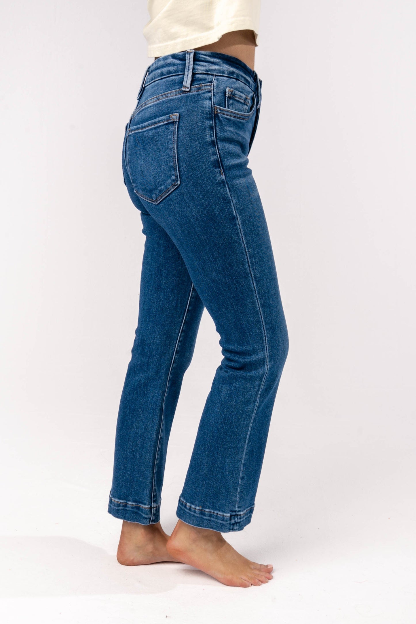 Vervet High Rise Crop Kick Flare Jeans