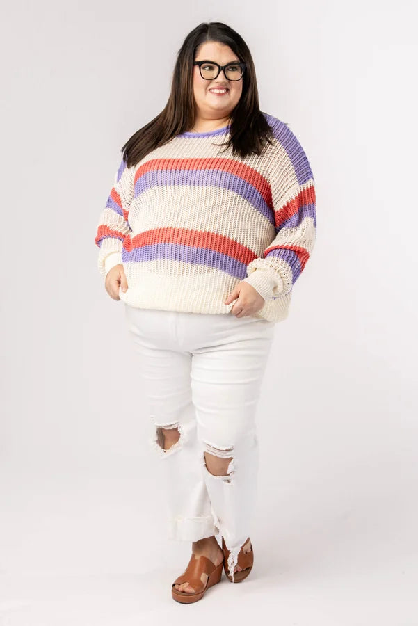 Striped Open Knit Top *Final Sale*