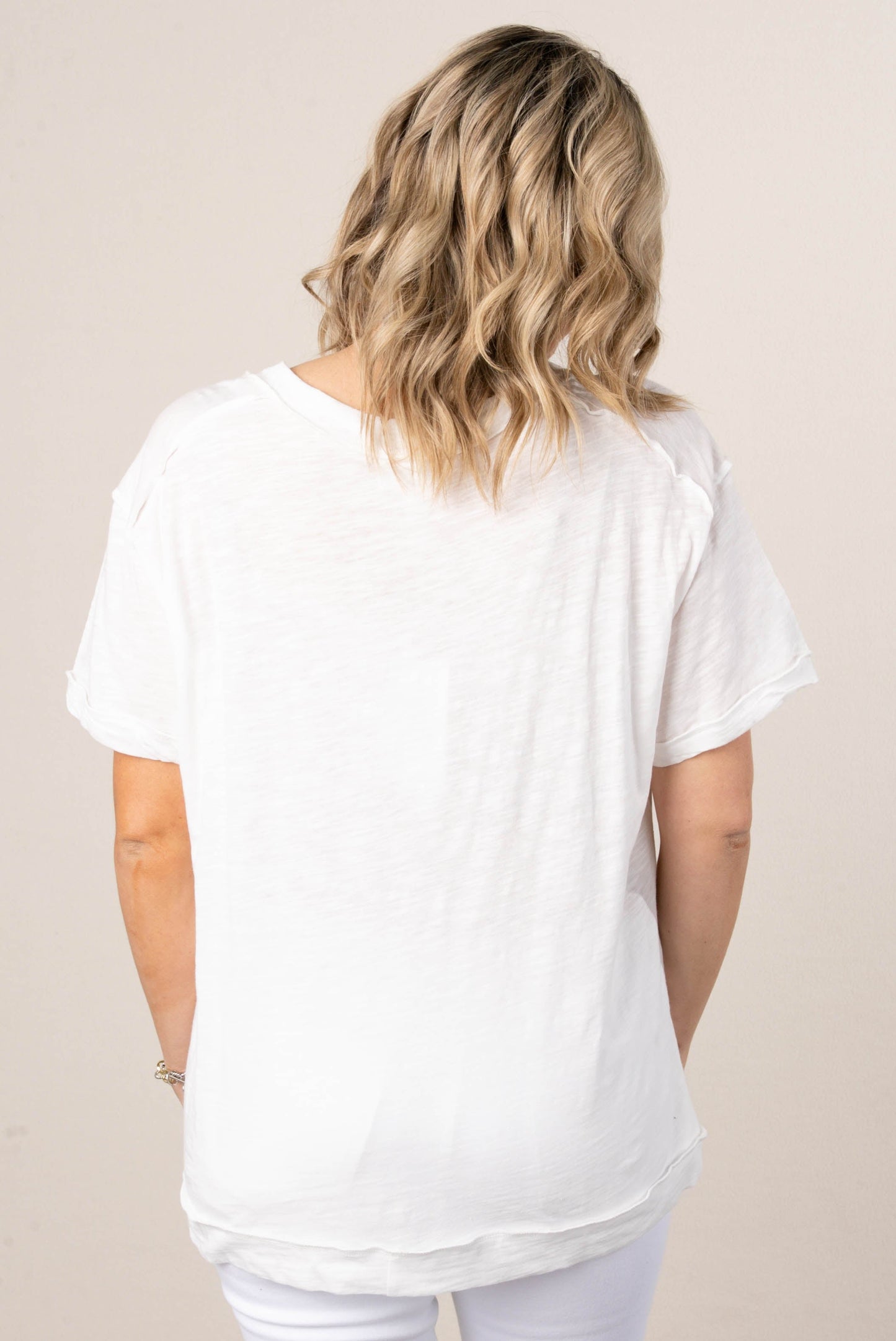 Slub Knit Exposed Seam Tee